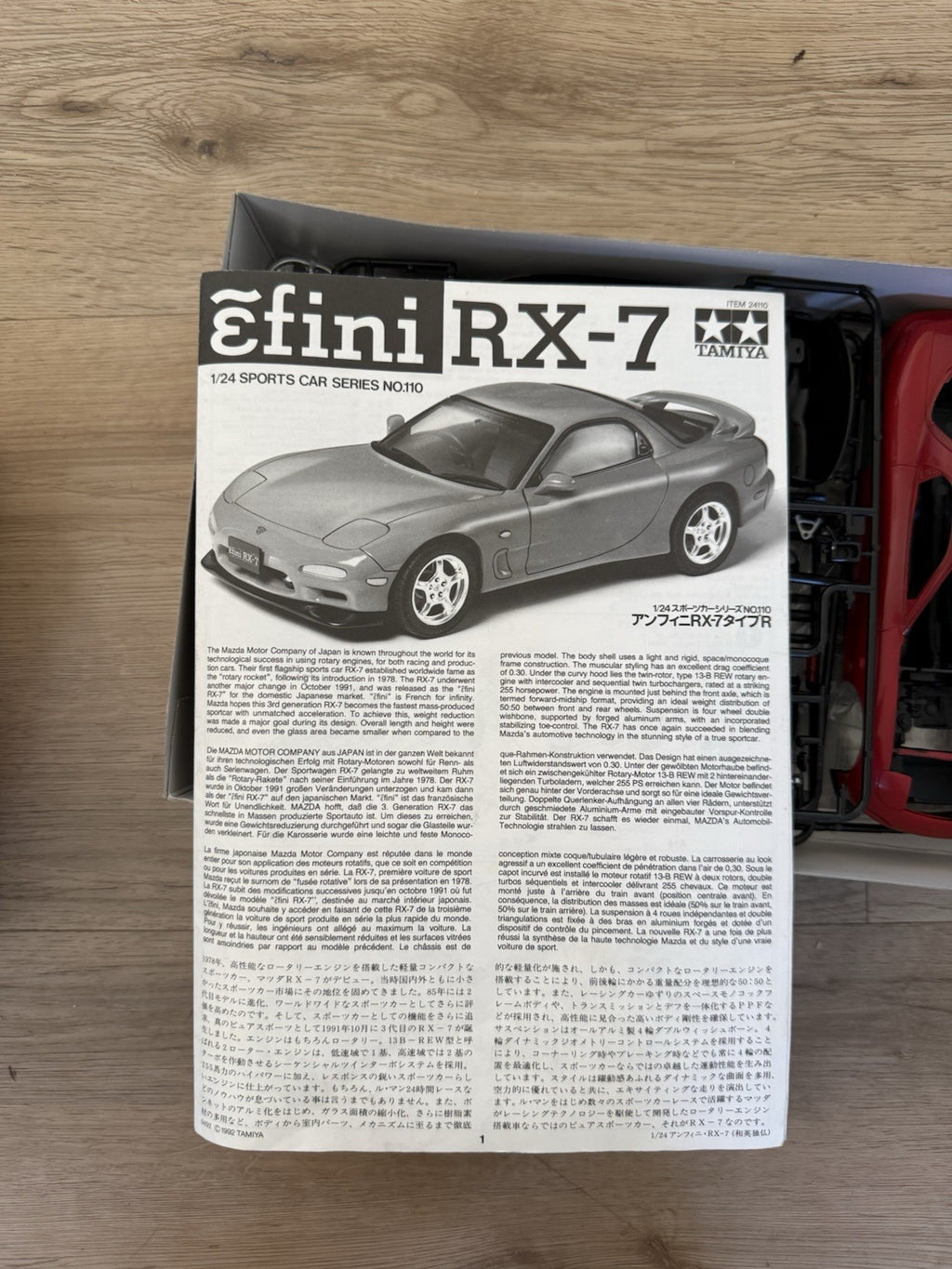 Tamiya 24110 Efini RX-7 1/24 Scale Model Kit New Complete Unused5