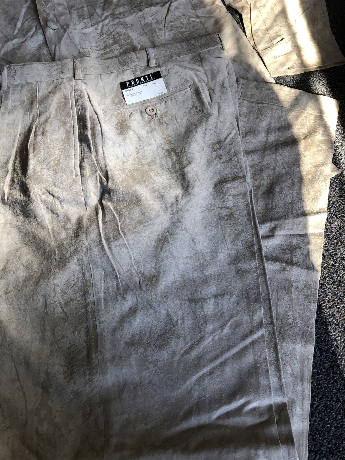 Vintage 90’s NOS Pronti Mens Beige Casual Set Pelle Pelle Era Size L1