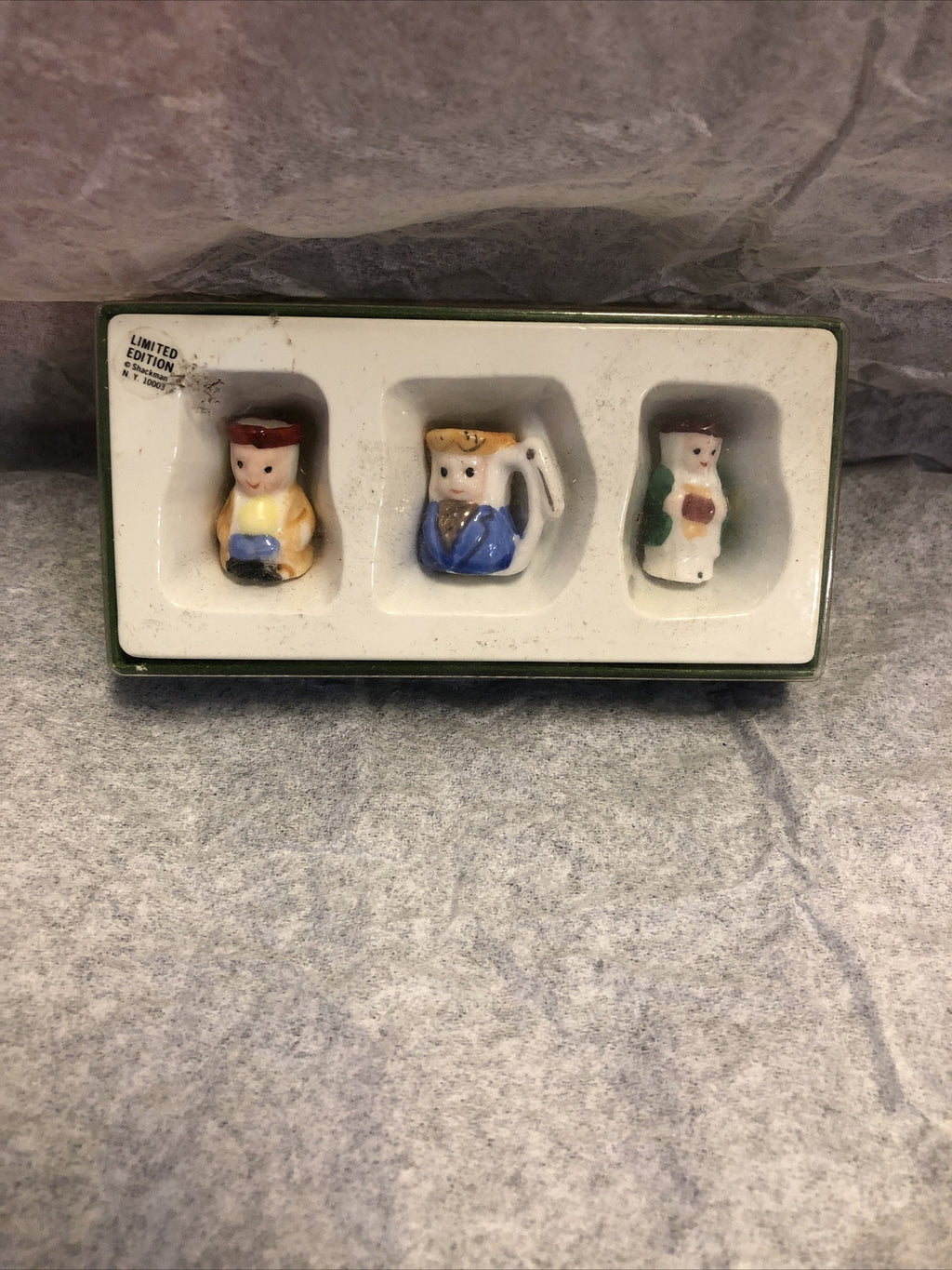 Vintage limited edition collectors miniature set of 3 Fine Porcelain Toby Jugs0