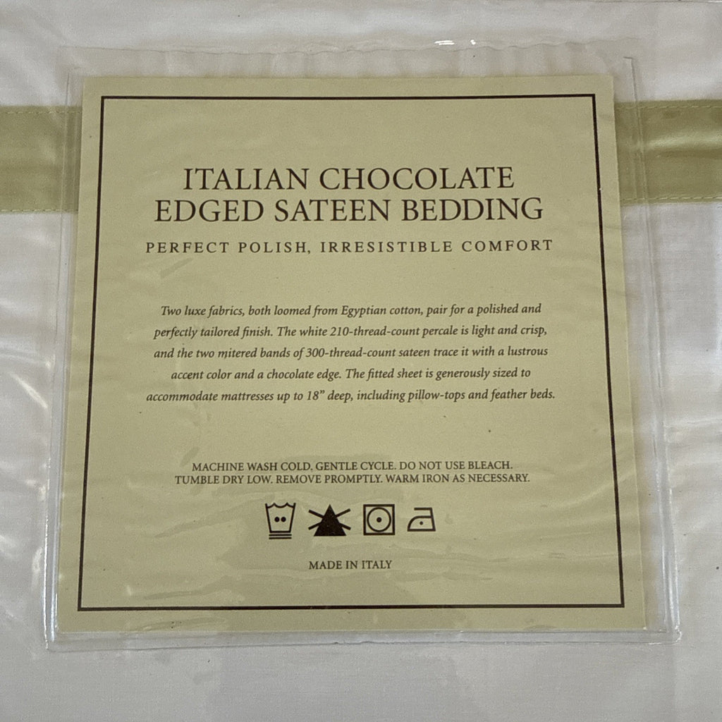 Restoration Hardware Italian Chocolate Edged Sateen - BOUDOIR Pillow Shams 12x188