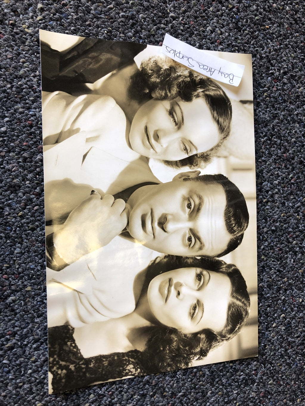 Rare Original Unpublished Photo Of Hedy Lamarr Charles Boyer & Sigrid Gurie 9x6”0