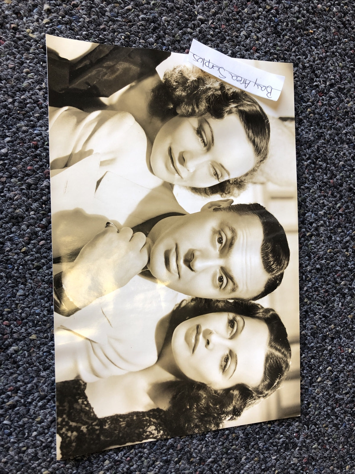 Rare Original Unpublished Photo Of Hedy Lamarr Charles Boyer & Sigrid Gurie 9x6”0