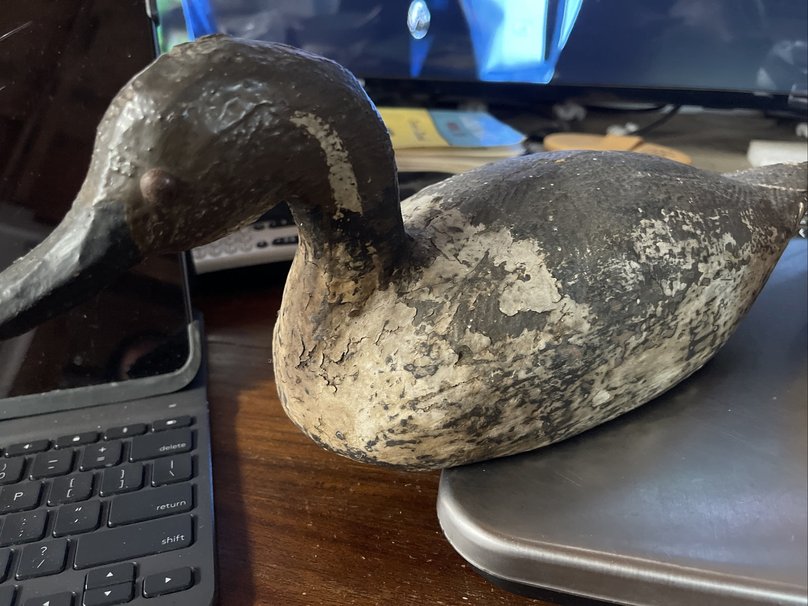 Antique Duck Decoy lot of 2 one signed RB old2