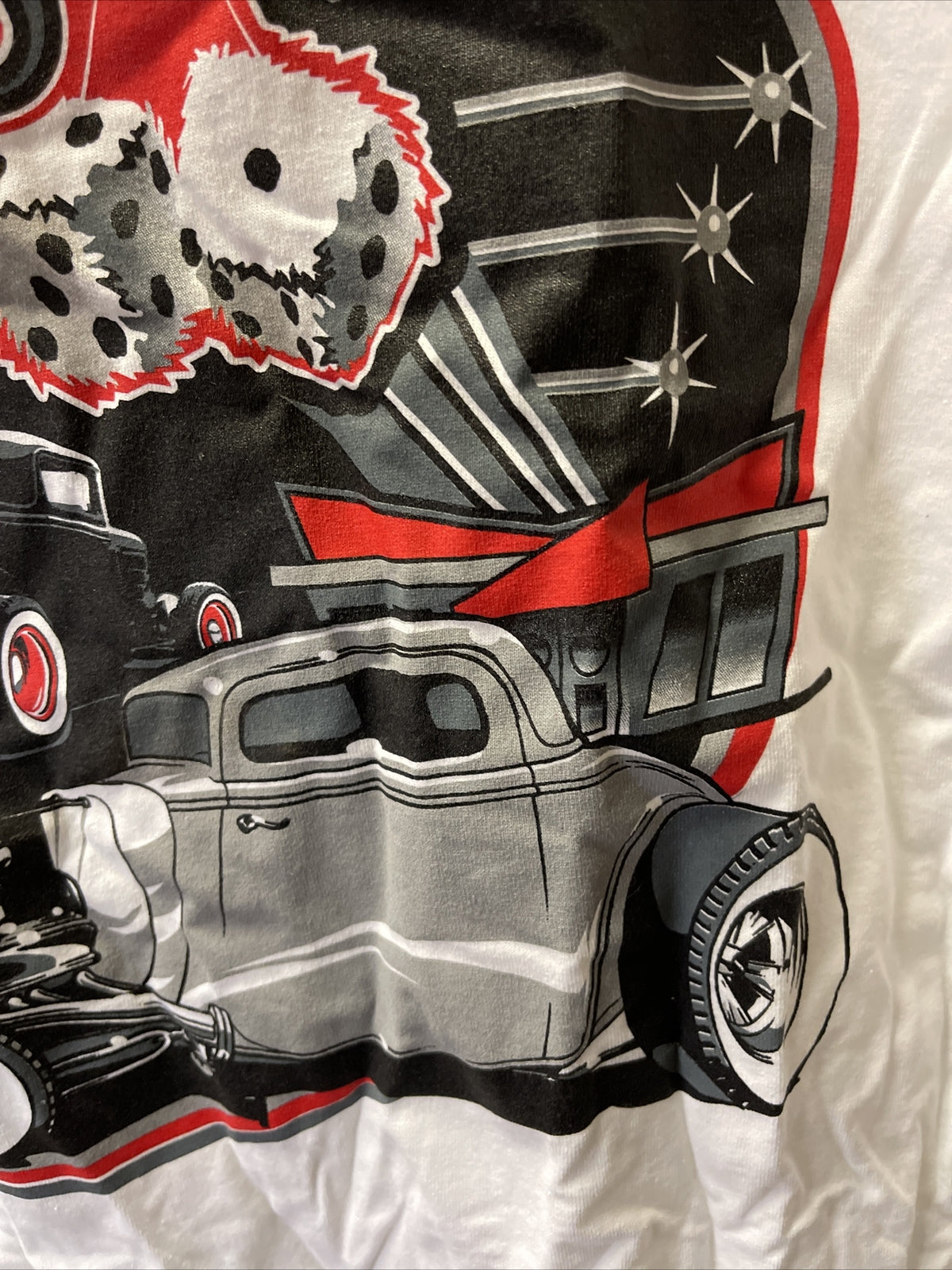 VINTAGE 90's Ford Chevy Hot Rod  T-SHIRT Young’s Diner SIZE L NOS3