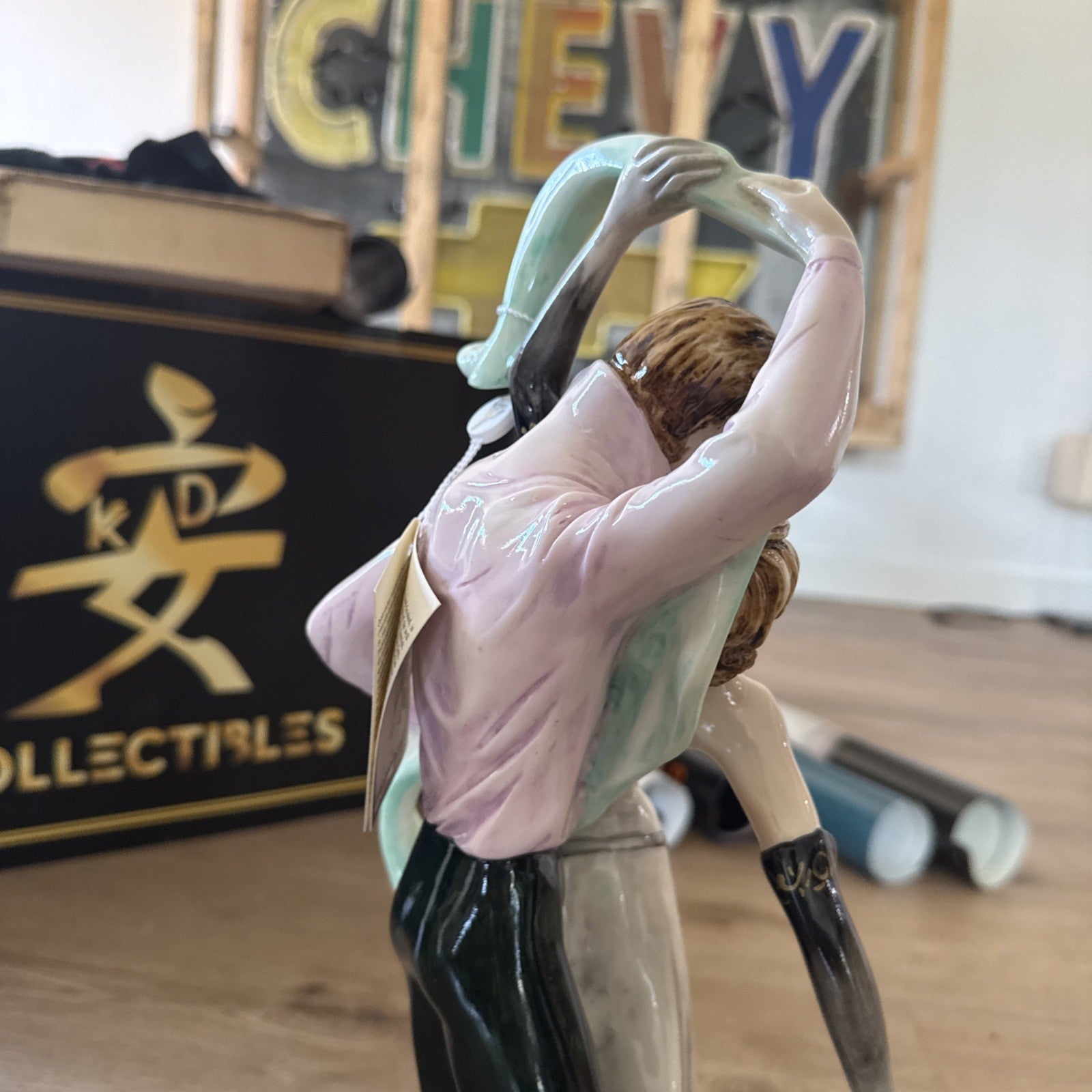 Vintage A. Santini Art Deco Tango Dancers Figurine Sculpture Made In Italy COA7