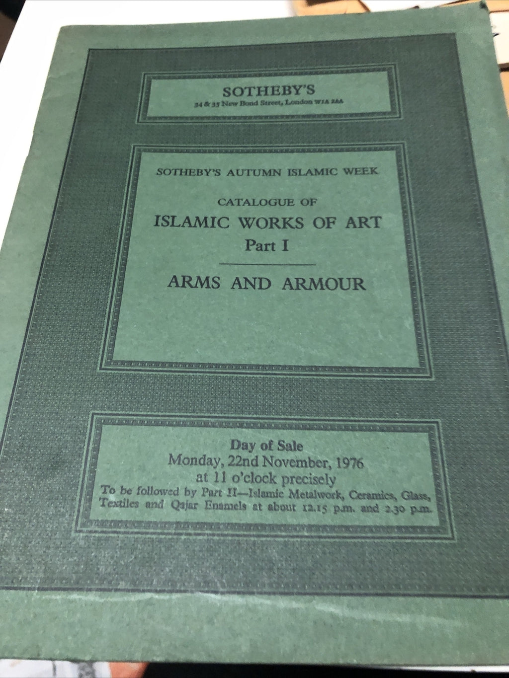 Islamic Works Of Art Part I Arms & Armor 1976 Sotheby's Scarce Reference0