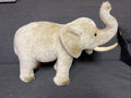 VTG STEIFF Original  White Elephant Germany w/Button Tag RARE Trunk Up0