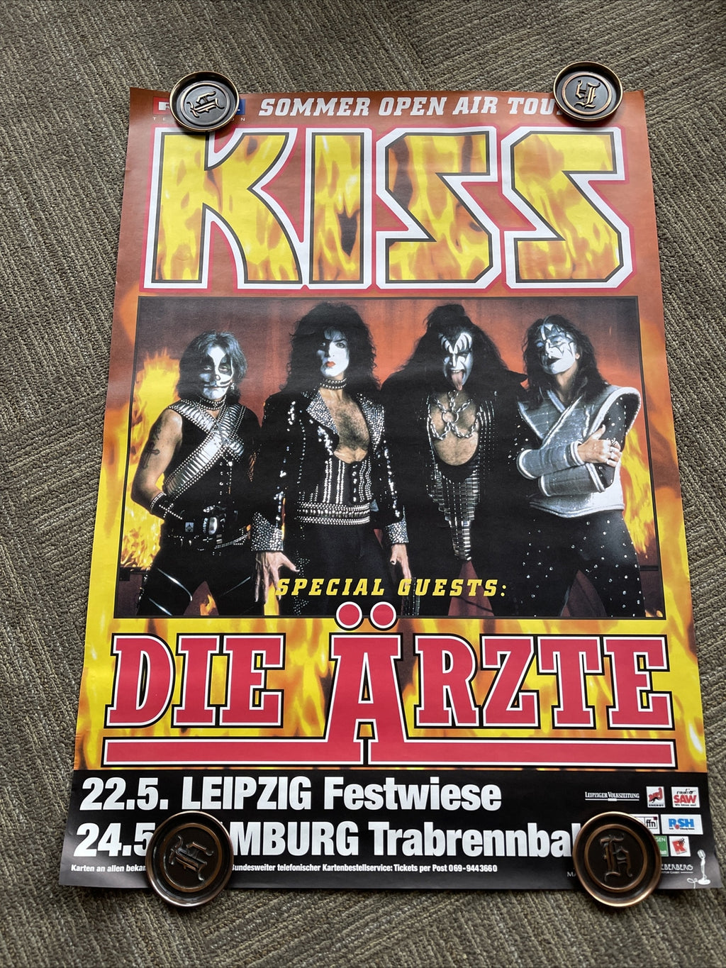 #197 1997 Kiss Open Air UK Record Store Promo Poster 23” X 33”0