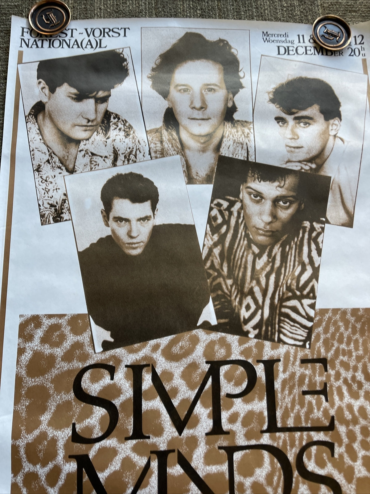 #185 1985 Simple Minds Waterboys Record Store Rare Poster Promo Only 27.5 X 39.55