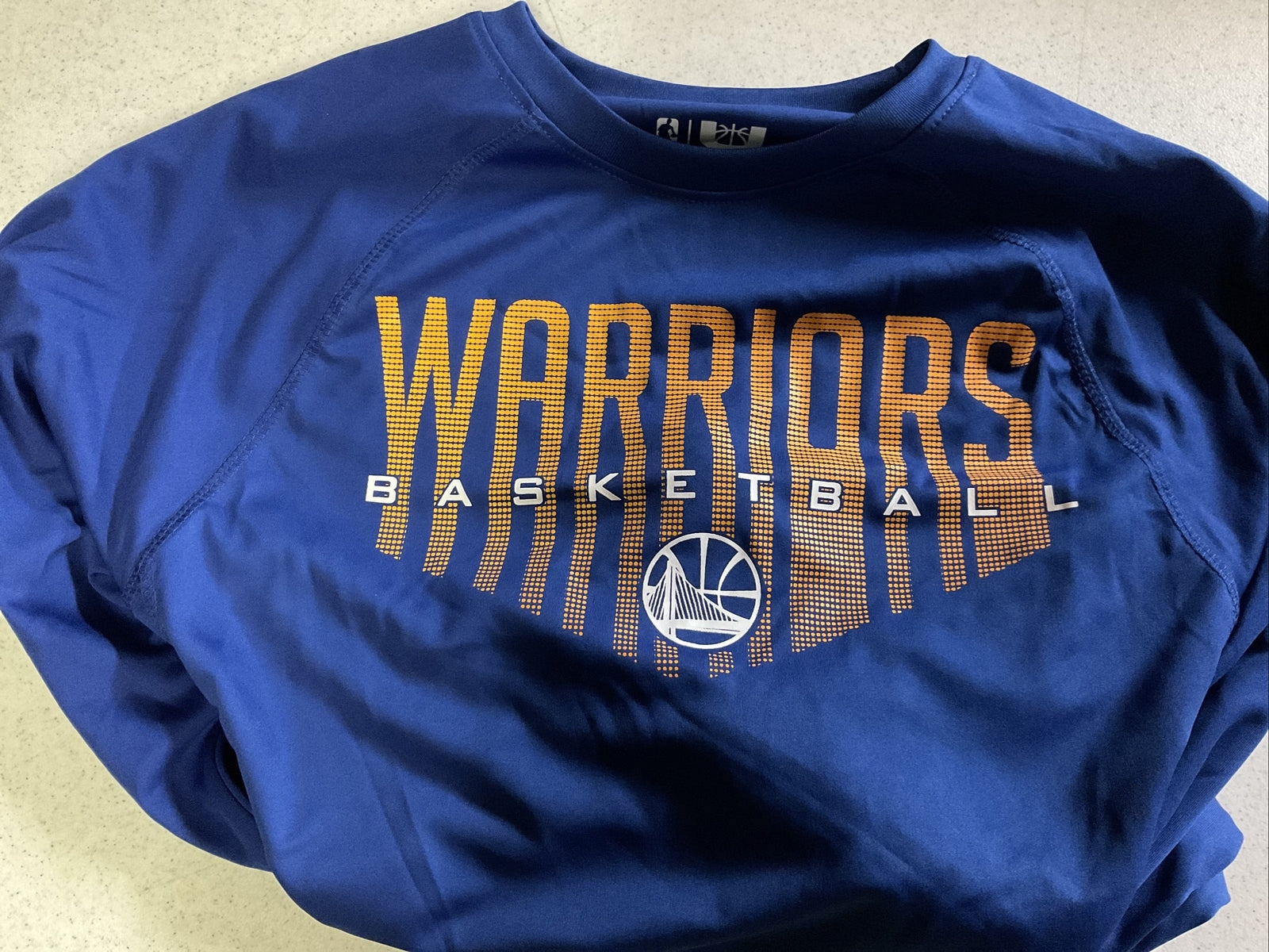 NBA U Golden State Warriors Mens Long Sleeve Athletic Blue T Shirt4