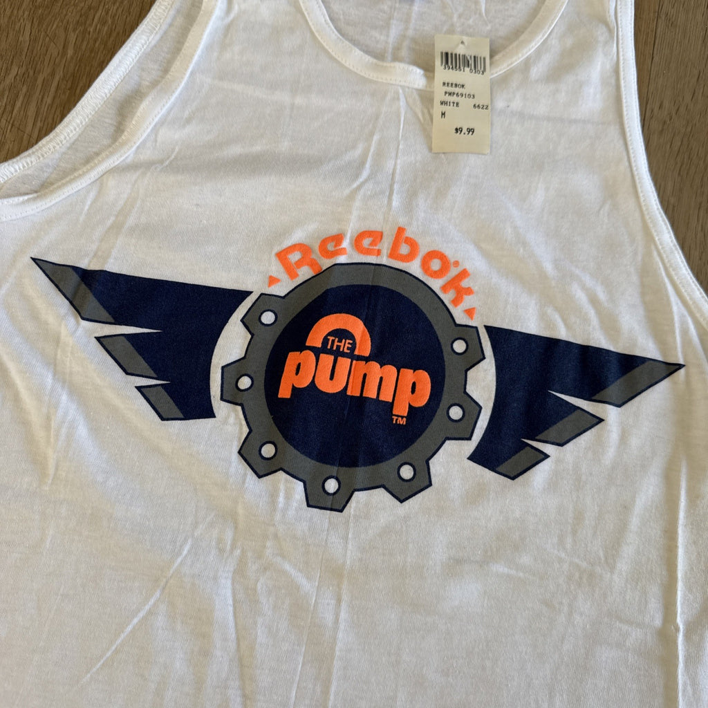 VTG 90s Reebok Sport The Pump Tank Top Single Stitch White Men’s XL1