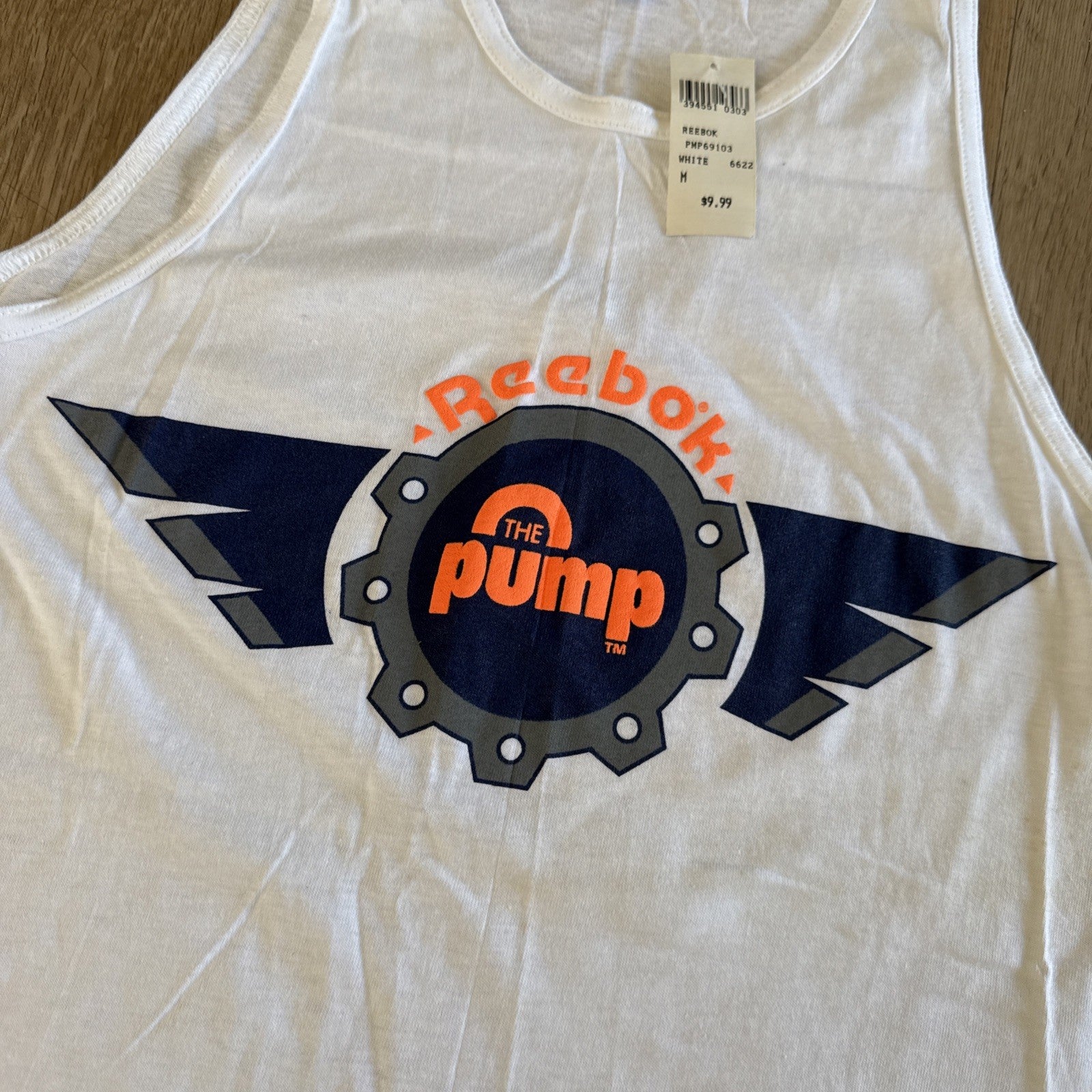 VTG 90s Reebok Sport The Pump Tank Top Single Stitch White Men’s XL1