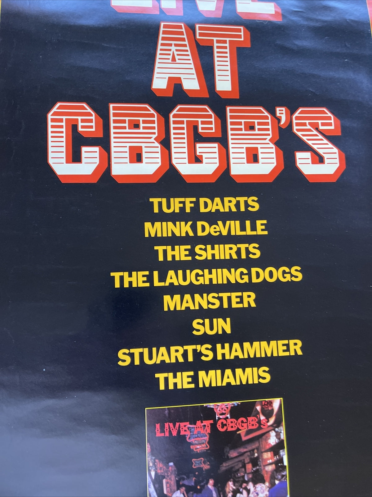 #168 1976 Live At CBGB's Record Promo Poster Tuff Darts Mink Deville Miami’s5
