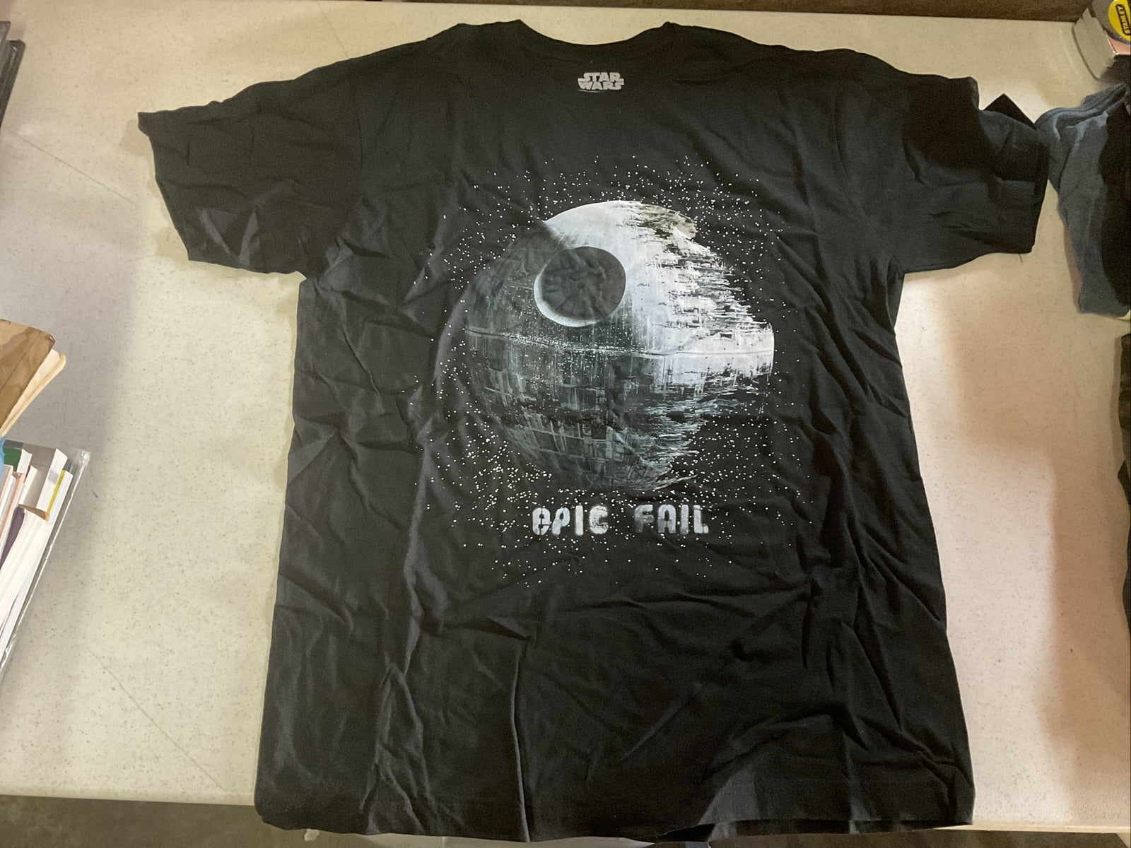 Star Wars Death Star Adult Shirt  L Black Short Sleeve   Epic Fail0