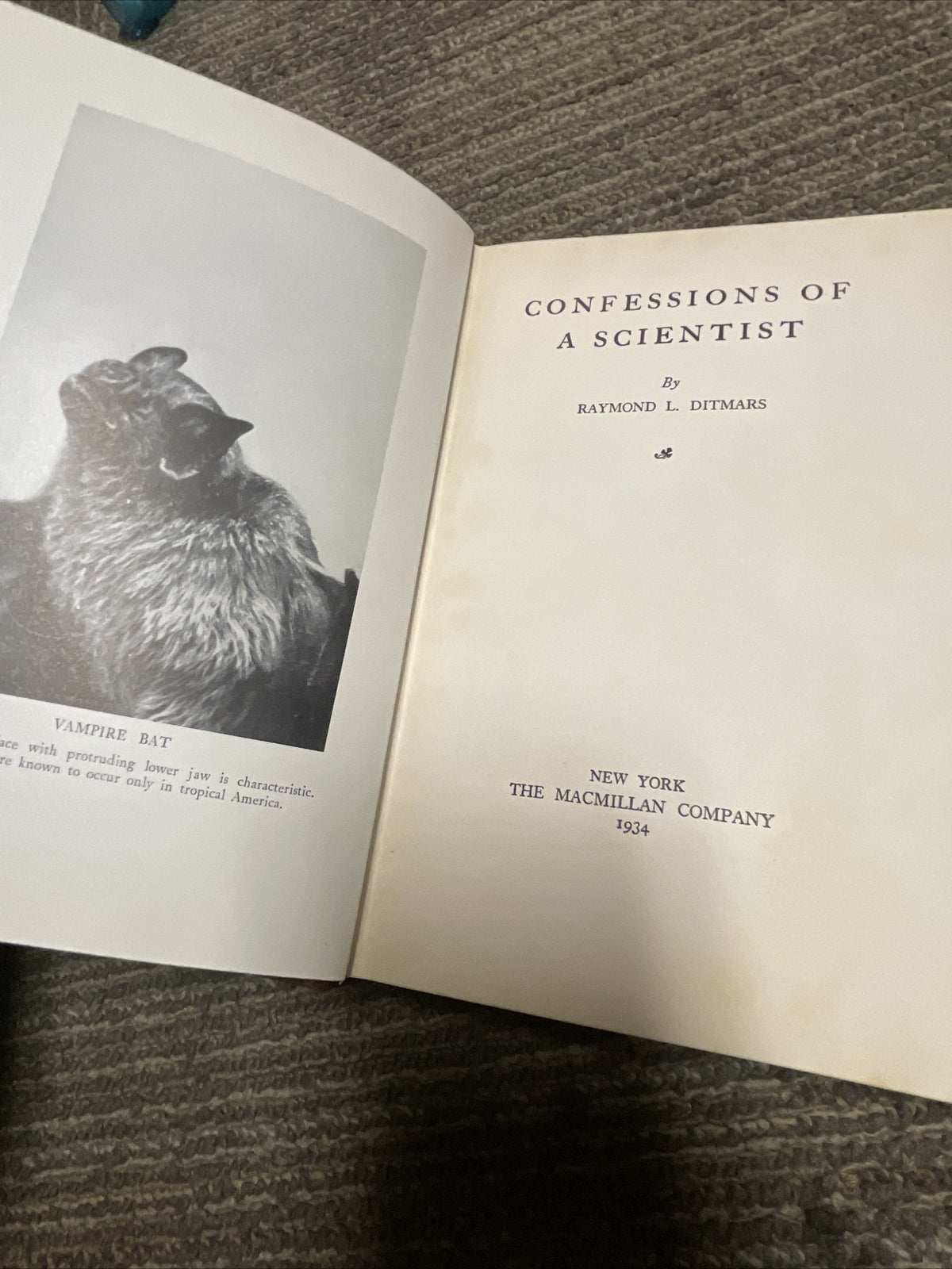 Confessions of a Scientist by Raymond Ditmars 1934 First Edition dust jacket5