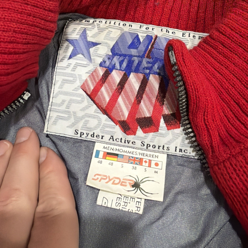 1999 US Ski Team Jacket 1999 Sweater Sz Small Red Blue Snowboard Quarter Zip4