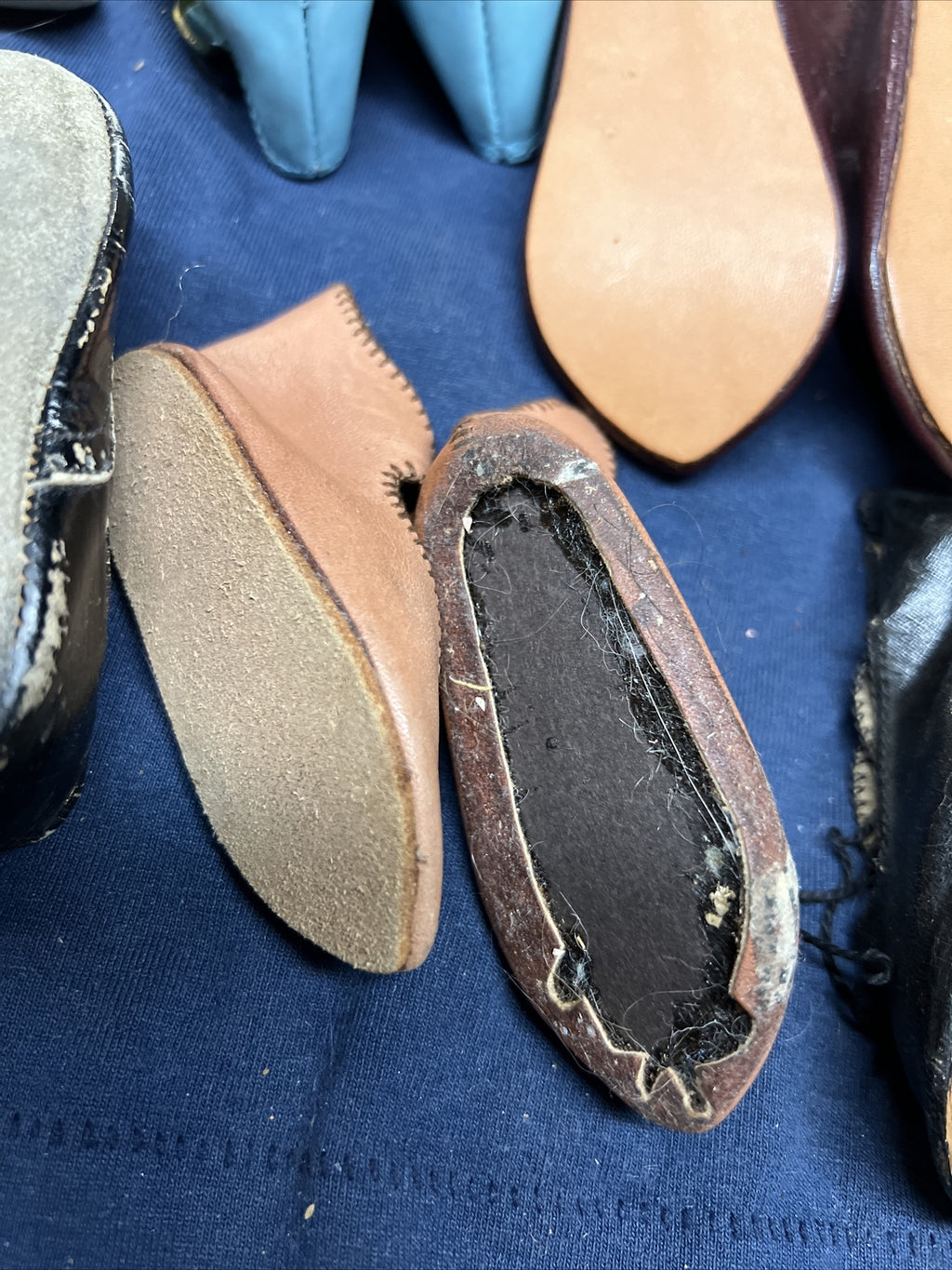 Lot of 16 Vintage Antique Doll Shoes and Shoe Accessories 6