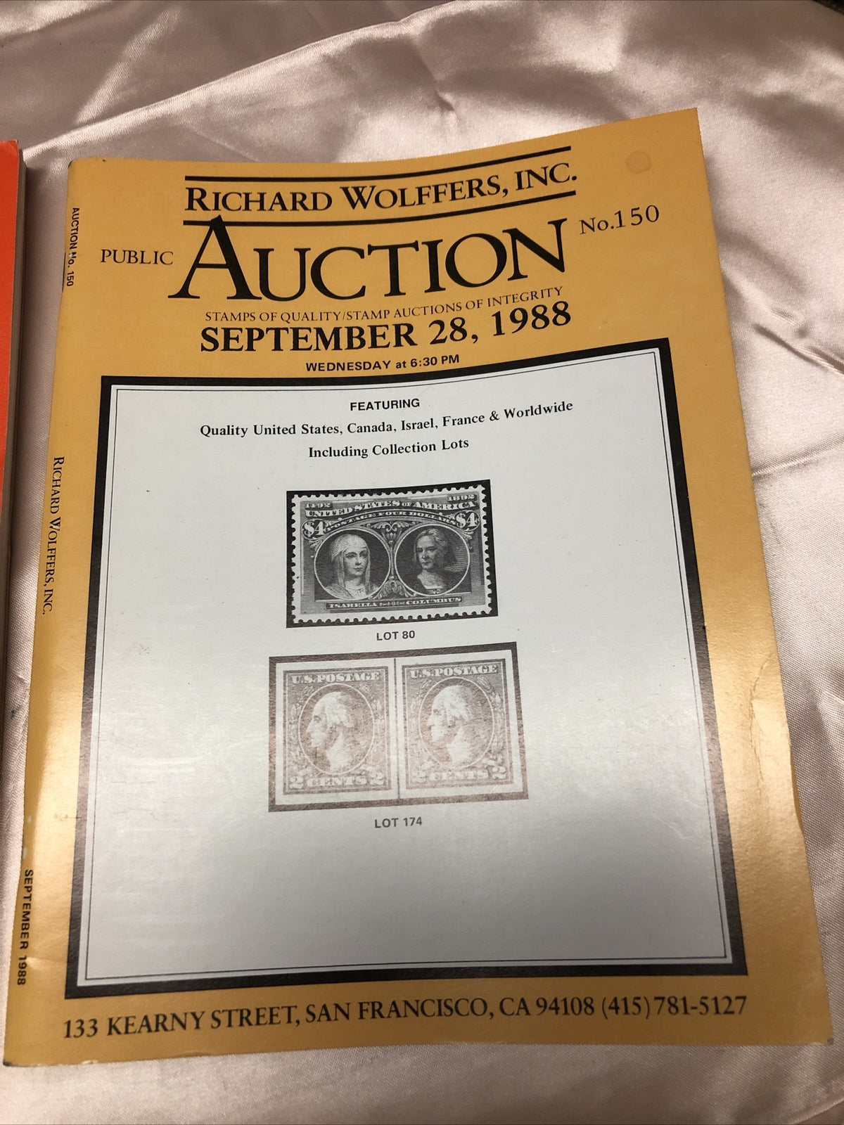 Vintage Lot Of 2 Richard Wolffers Stamp Auction Catalogs 1988 & 19892