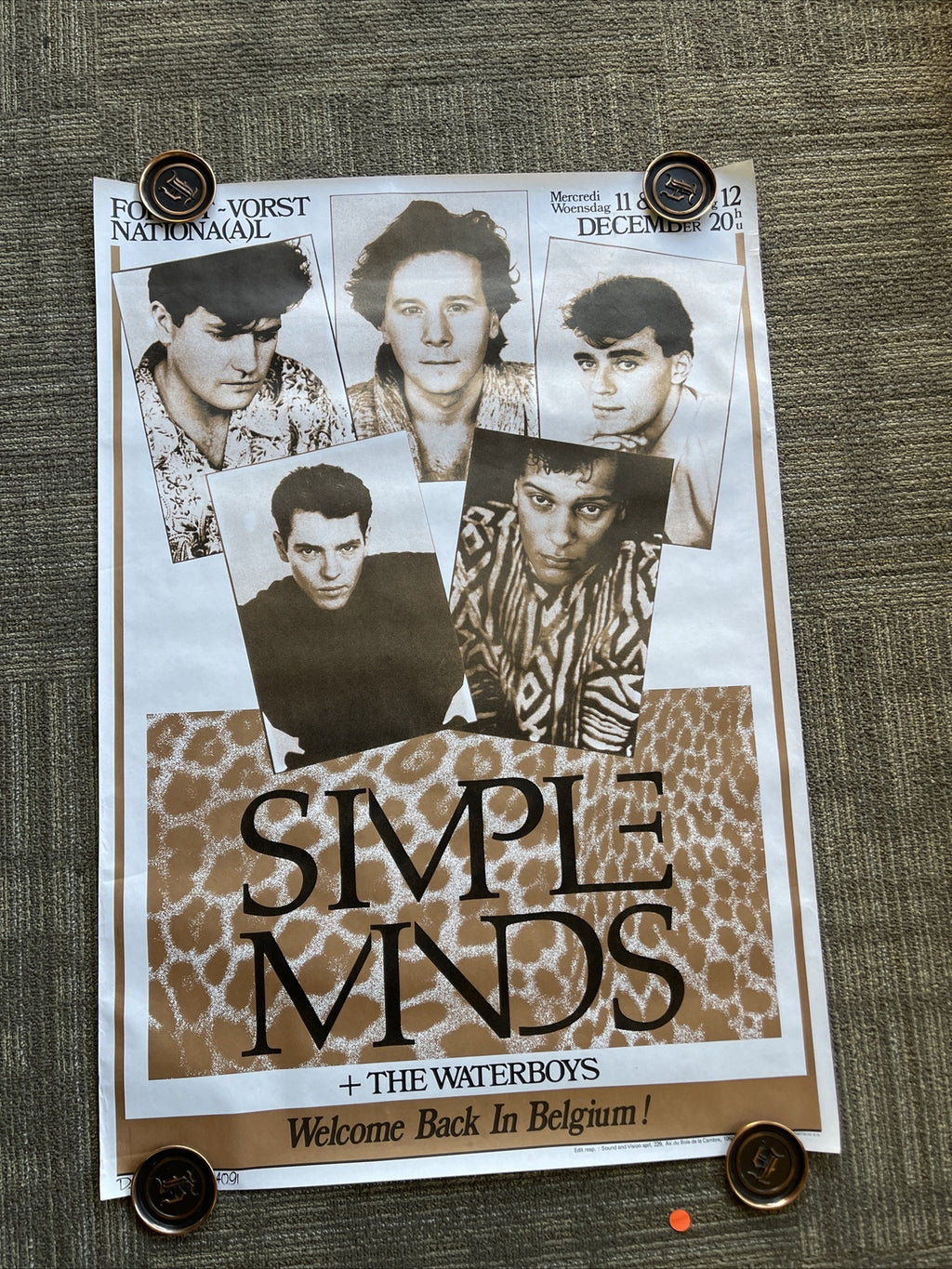 #185 1985 Simple Minds Waterboys Record Store Rare Poster Promo Only 27.5 X 39.50