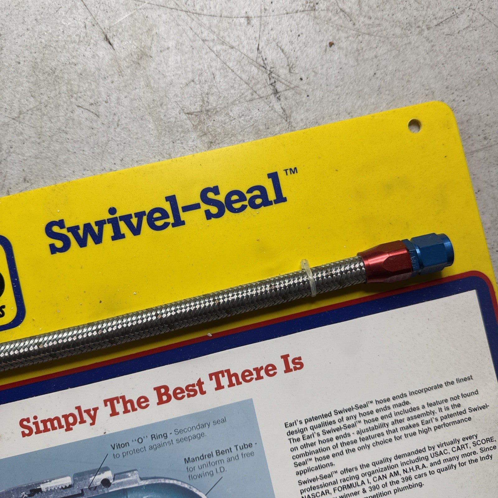 Vintage Earl’s Racing Display 15x15 – 1980s Swivel-Seal Hose Promo Sign2