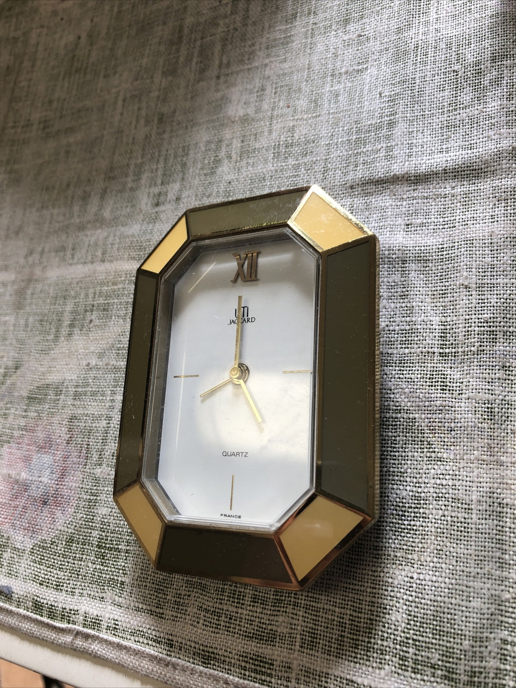 Rare Vintage UTI JACCARD Clock Quartz France 4”x3”2