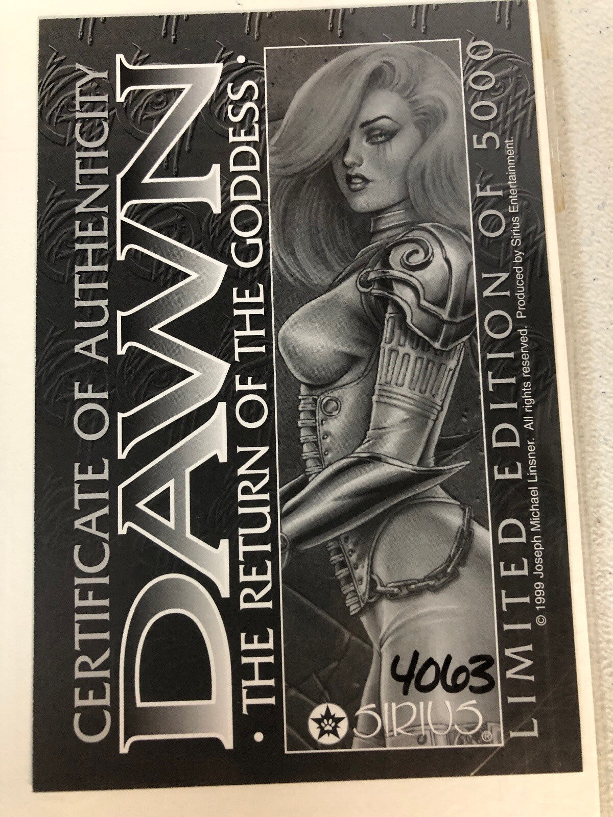 DAWN The Return of the Goddess 2 of 4 Limited Edition Autographed & Certificate3