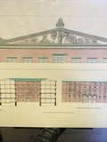 Architecture Art G.F. Thiele Colored Etching "Facade De Magazin Gebaeudes”0