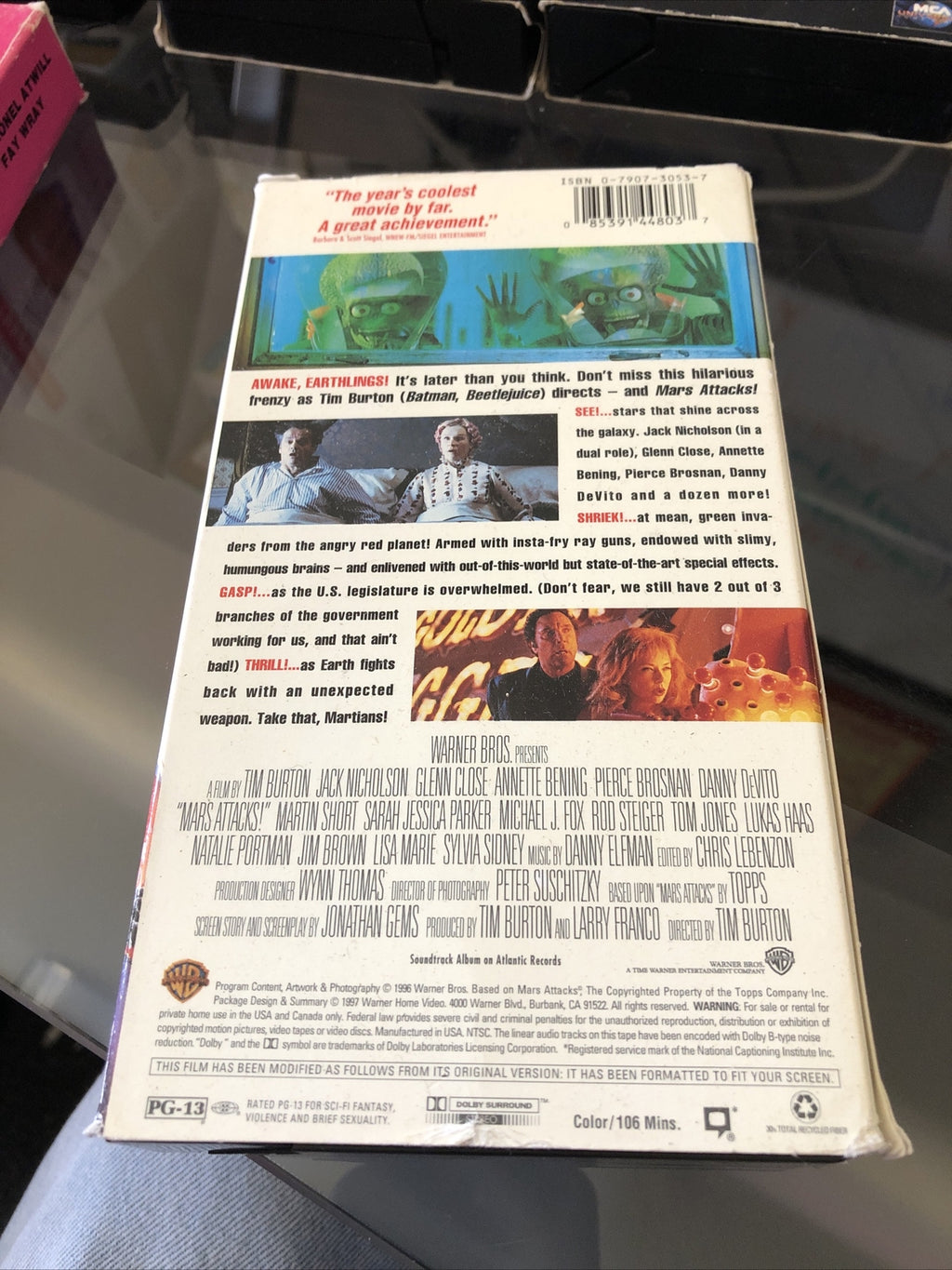 Mars Attacks (VHS, 1998, Widescreen) Vintage Sci Fi Cult Classic Glenn Close1
