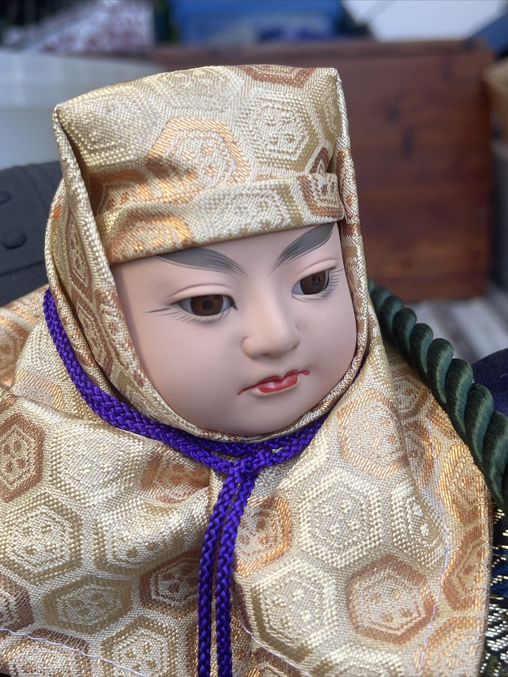 Vintage Japanese Doll Antiques Without glass case rare From Japan Signed1