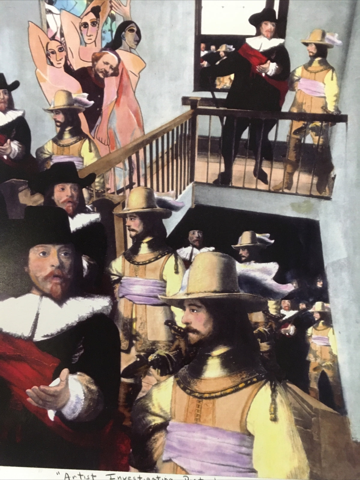 1991 Artist BARRY KITE Signed “Artist Investigating Disturbance” Pop Art 14”x11”6