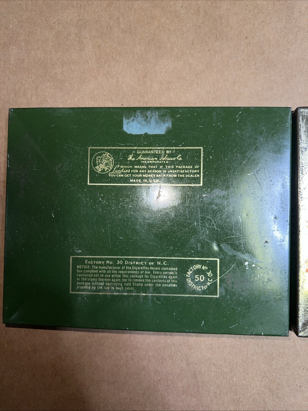 Vintage Lucky Strike Flat Fifty Cigarette Tin Box Set Rare 1930s 1940s Lot Of 23