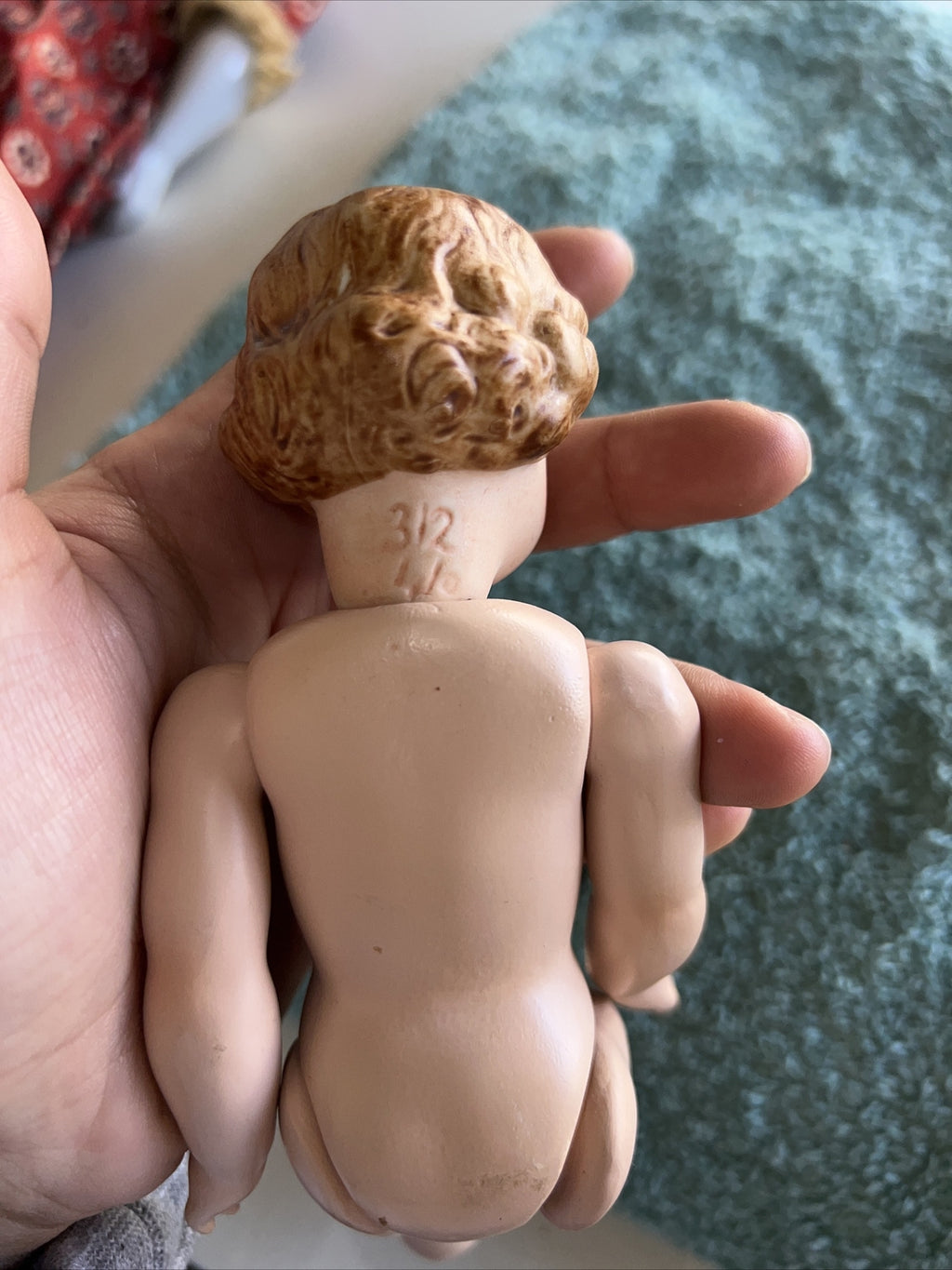 GERMAN DOLL BISQUE SOCKET HEAD MOLDED HAIR SIGN 312 8" TALL HEUBACH KOPPLESDORF9