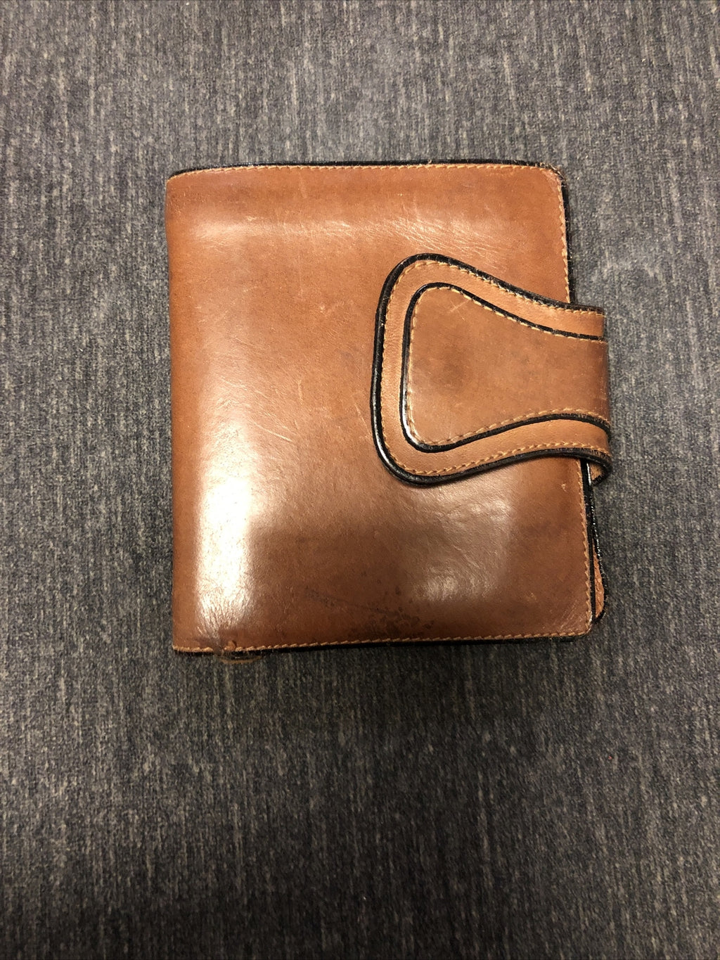 Vintage LODIS SPAIN BLACK & TAN LEATHER Quick Wallet0