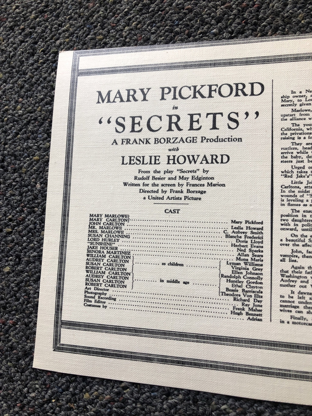 RARE ORIGINAL PHOTOS OF MARY PICKFORD ON THE SET "SECRETS"8