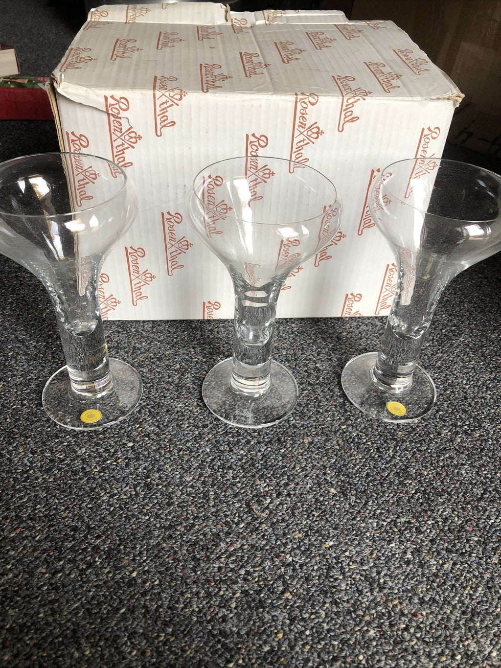 Vintage Set Of 6 Rosenthal Studio Linie Glass Cups/ Wine Glass Made In Germany0