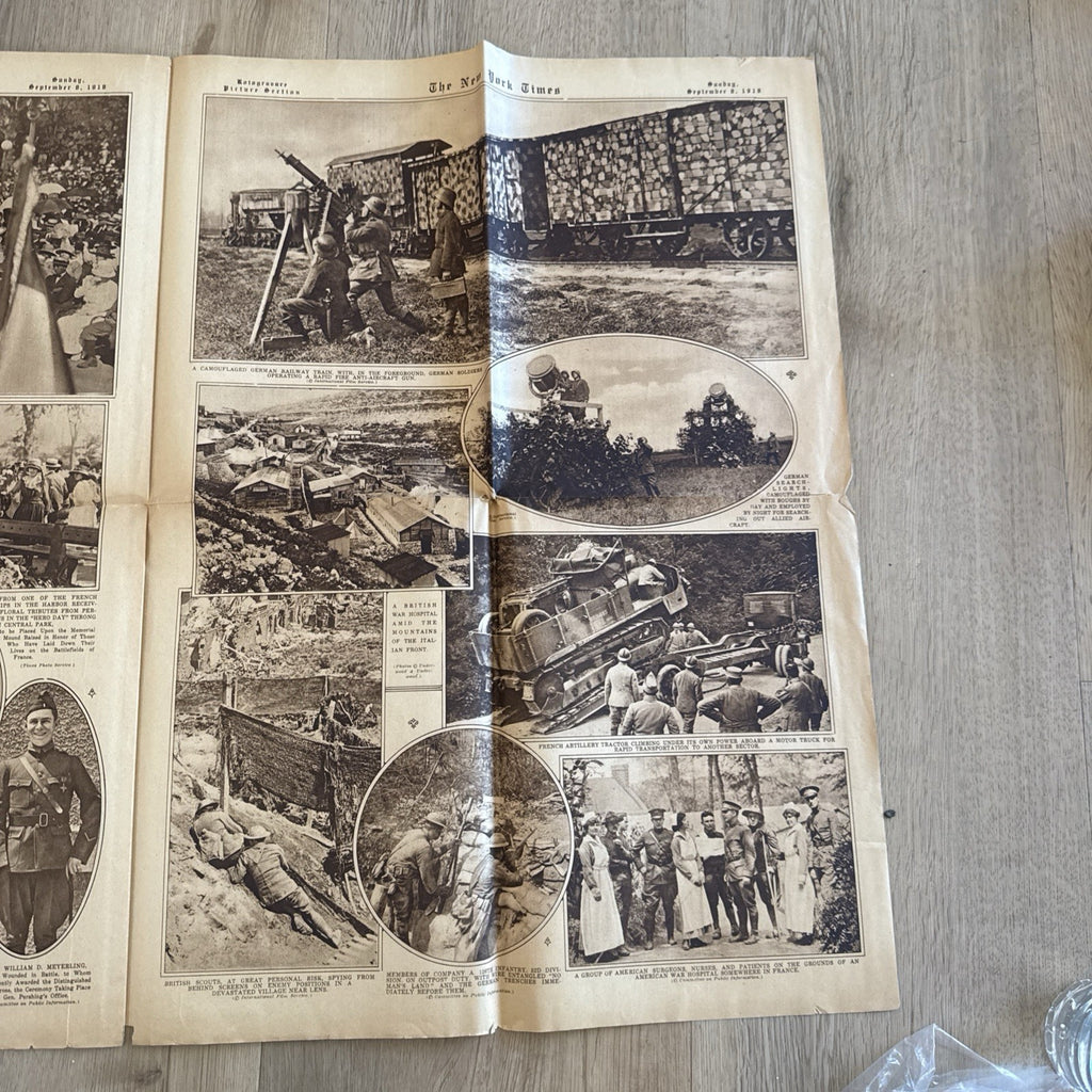 1919 antique NEW YORK TIMES rotogravure PARADE WWI SHIPS ADS FASHION4