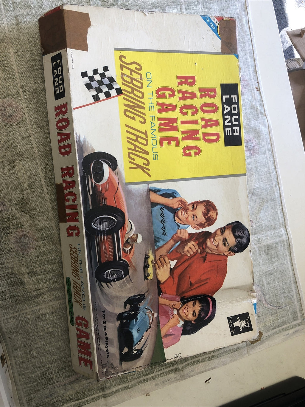 Vintage 1963 Transogram Four Lane Road Racing Game on the Famous Sebring Track0