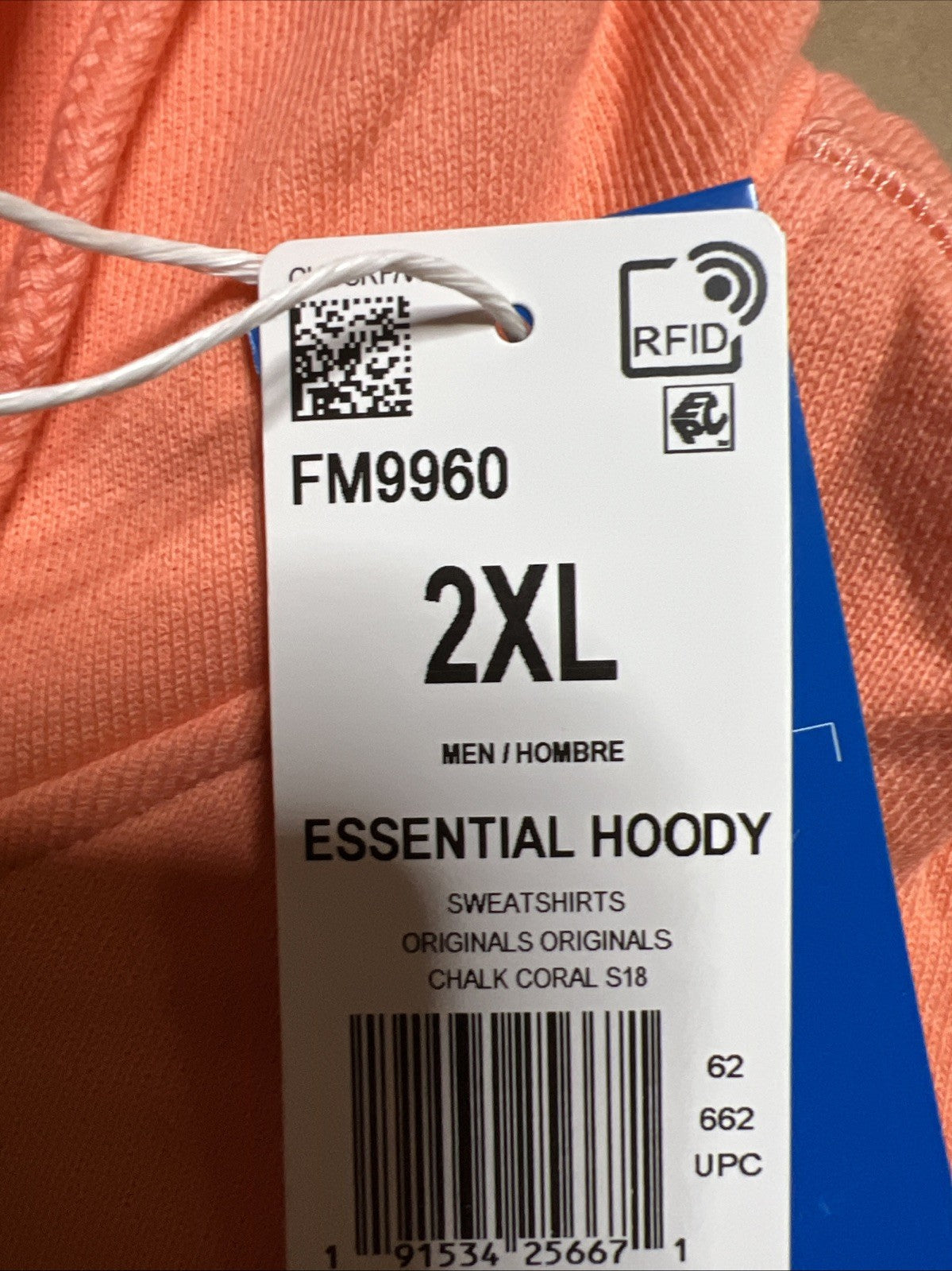 Adidas men Essentials Fleece Hoodie Salmon 2XL Brand New Hype Gear2