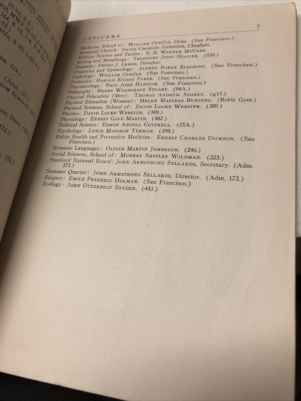 Stanford University Directory of Officers and Students Spring Quarter 1927-28 527