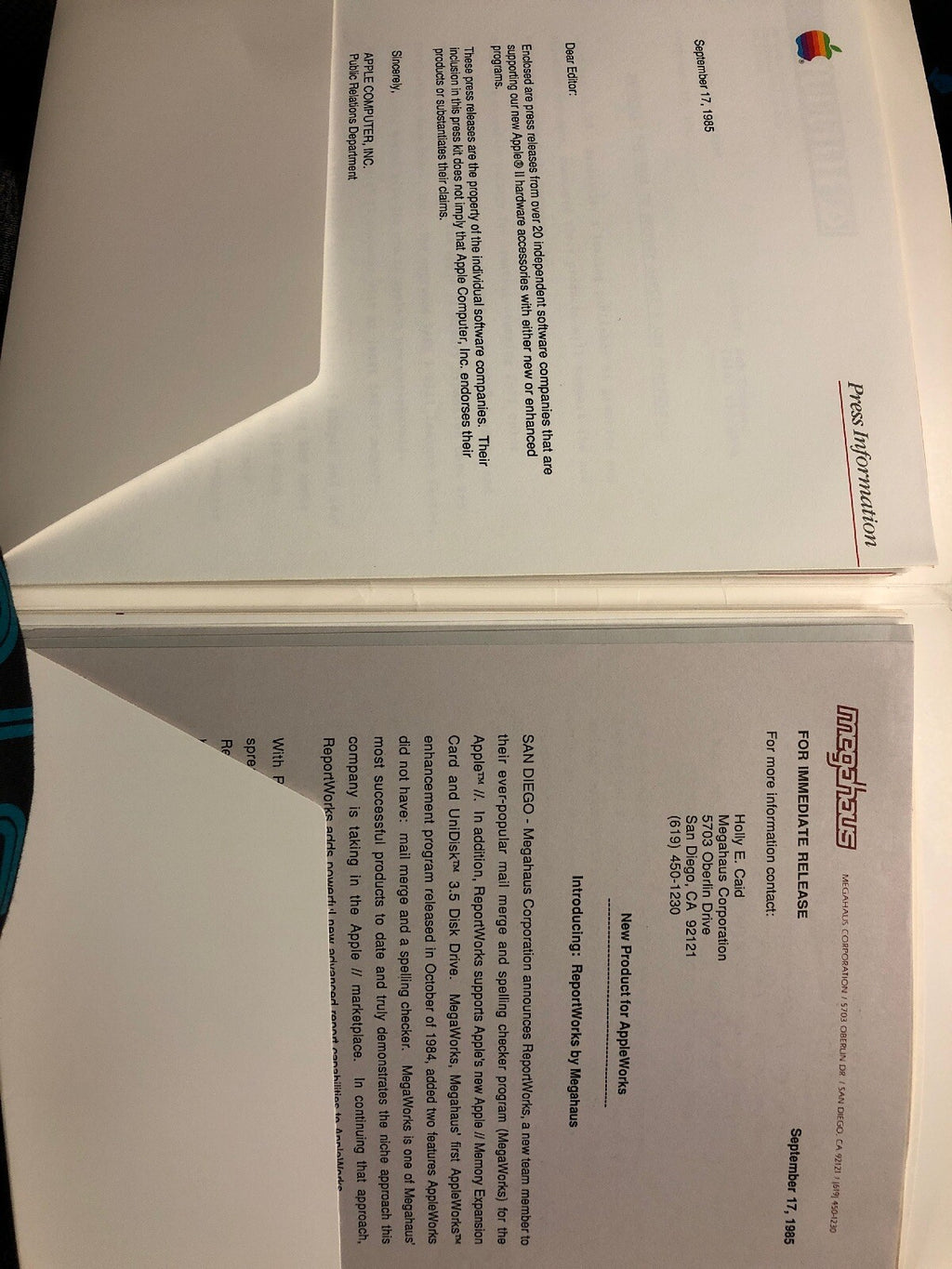 Apple 1985 Docs Contracts Product Info Megahaus Mouse Series Mindscape Meca Incs1