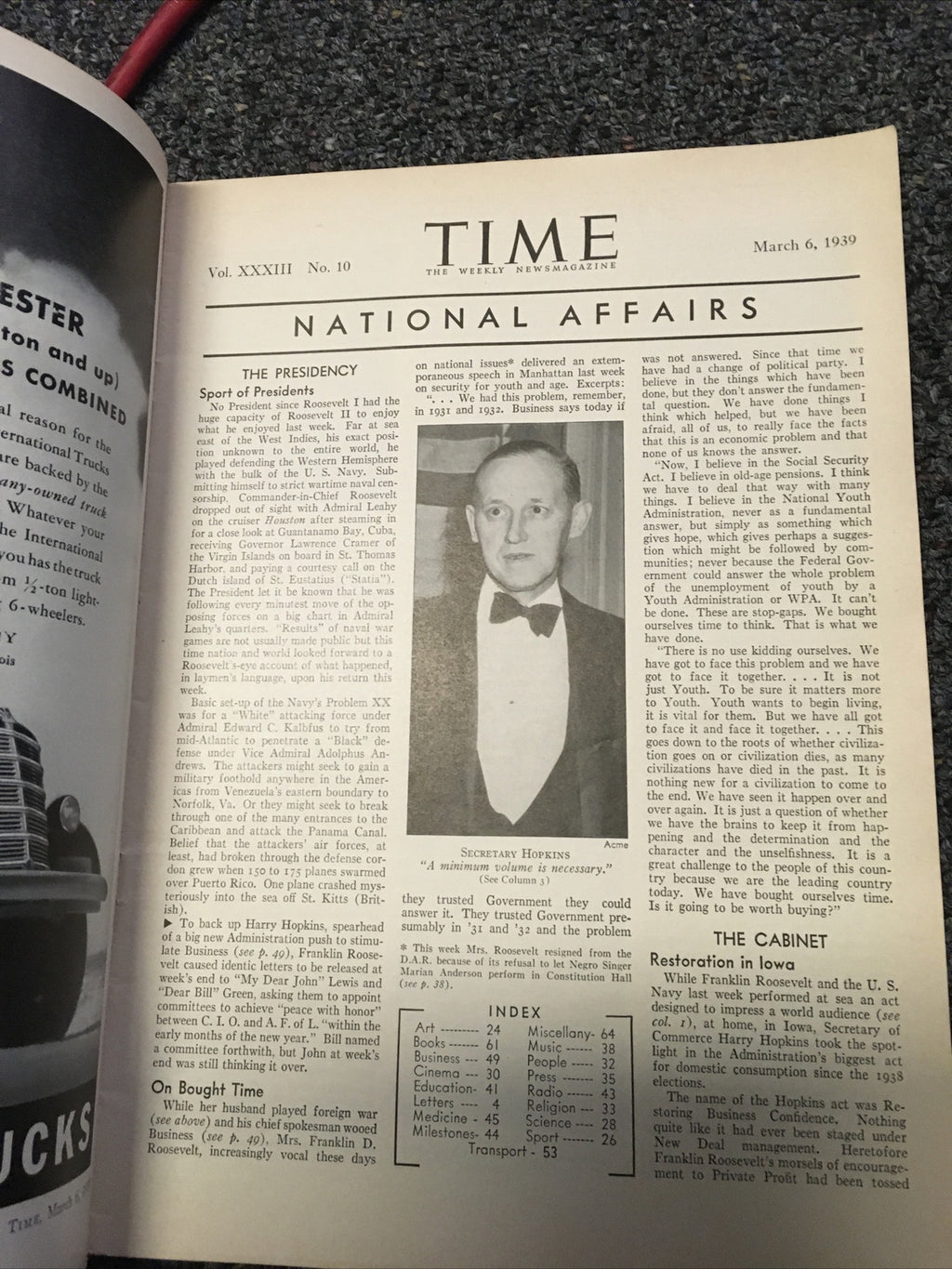 Josef Beck March 6 1939 Time Weekly News 5