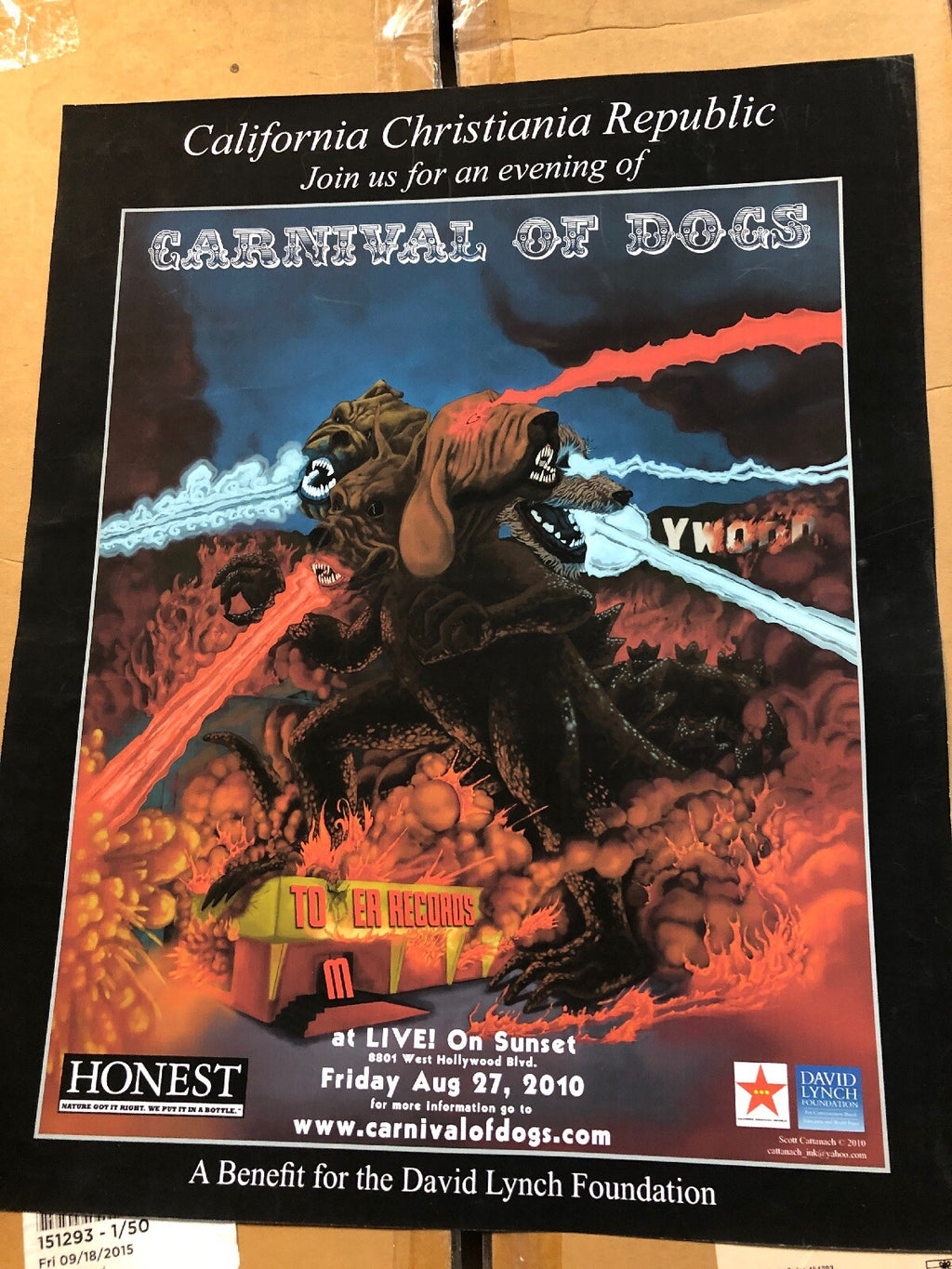 Carnival Of Dogs Poster Cali. Christiana Rep. David Lynch Found. Tower Records0