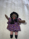 4” Cute Tiny Colombian Style? Art Cloth Doll Painted Face Hand Made0