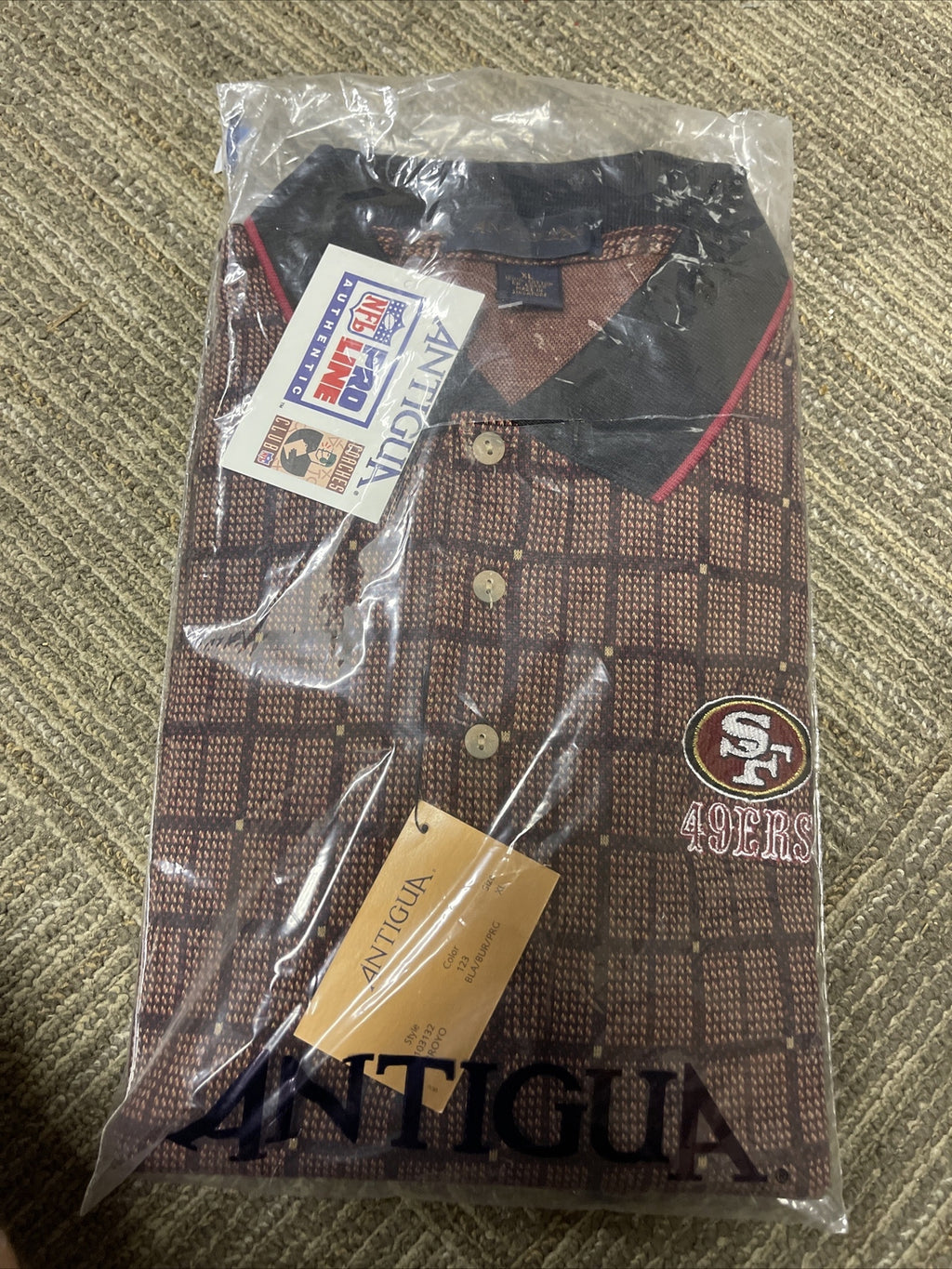 NOS VINTAGE San Francisco 49ers Men Polo Shirt XL Logo Embroidered Antigua8