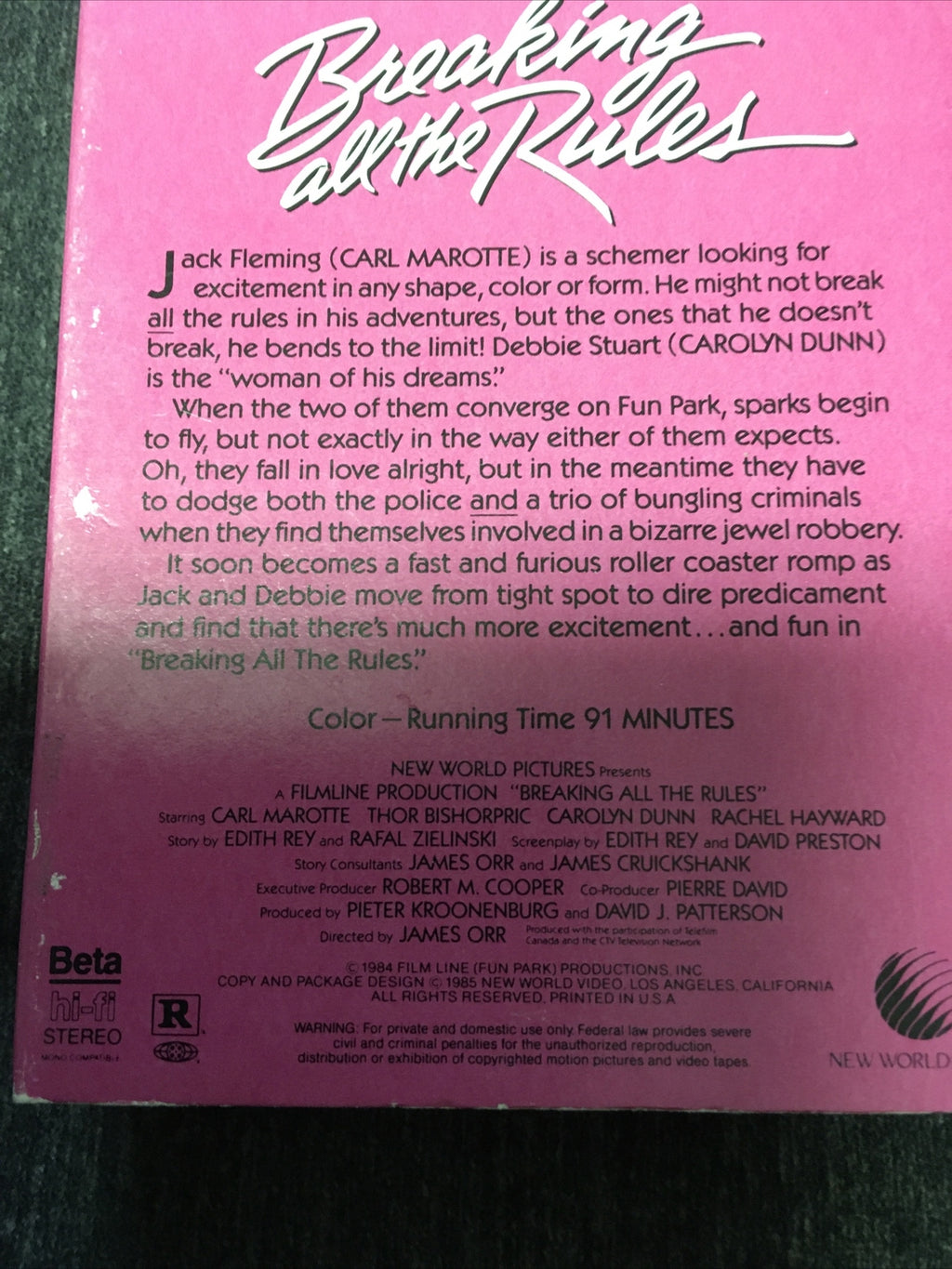 Vintage Breaking All The Rules Beta Not VHS Comedy 1984 New World Video5