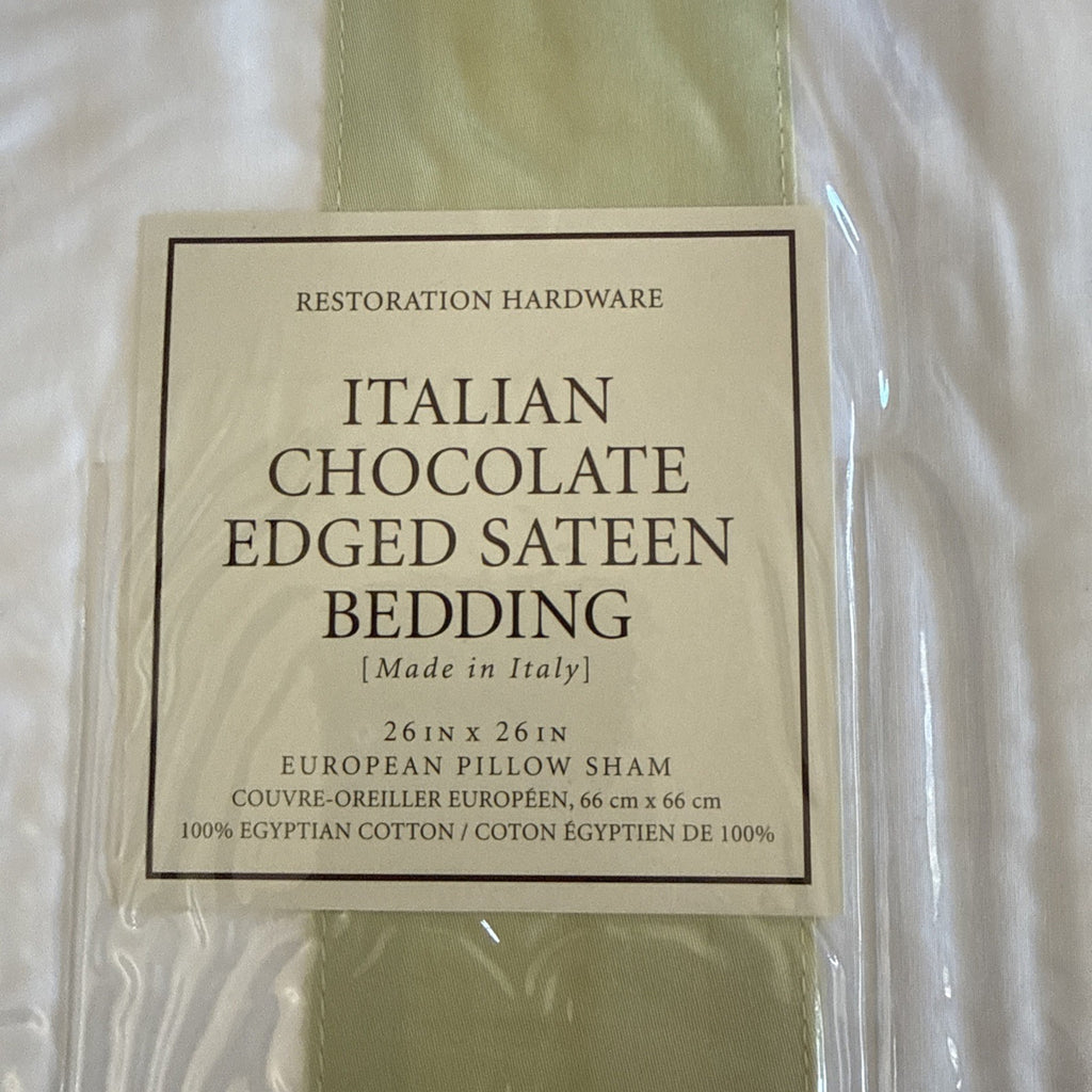 Restoration Hardware Italian Chocolate Edged Sateen - BOUDOIR Pillow Shams 26x261