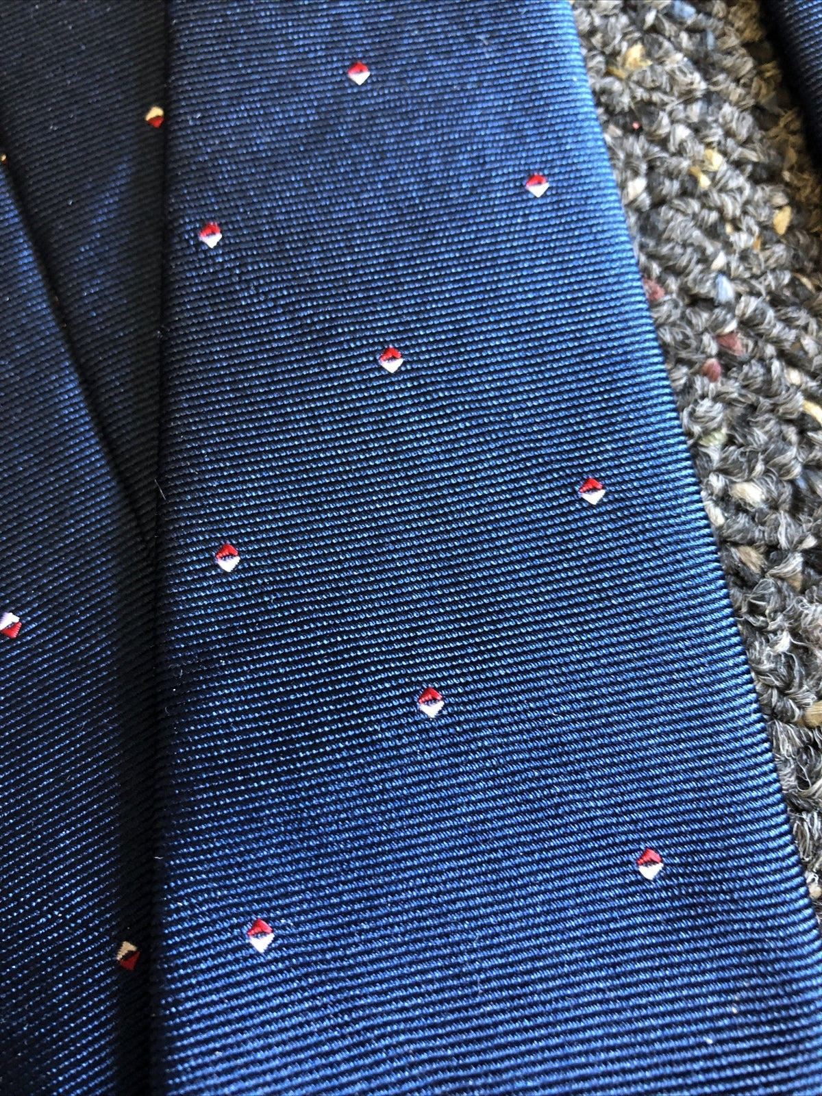 Vintage Christian Dior All Silk Necktie Navy Blue4