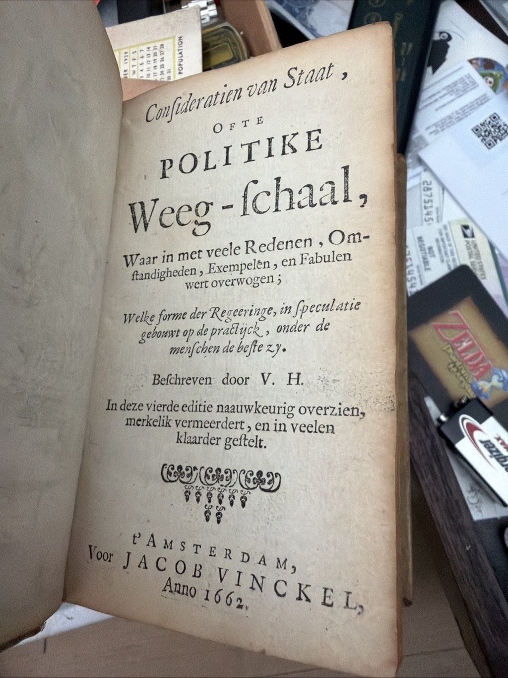 Antique Dutch 1662 17th Century Antiquarian Military And Political Book Nice!2