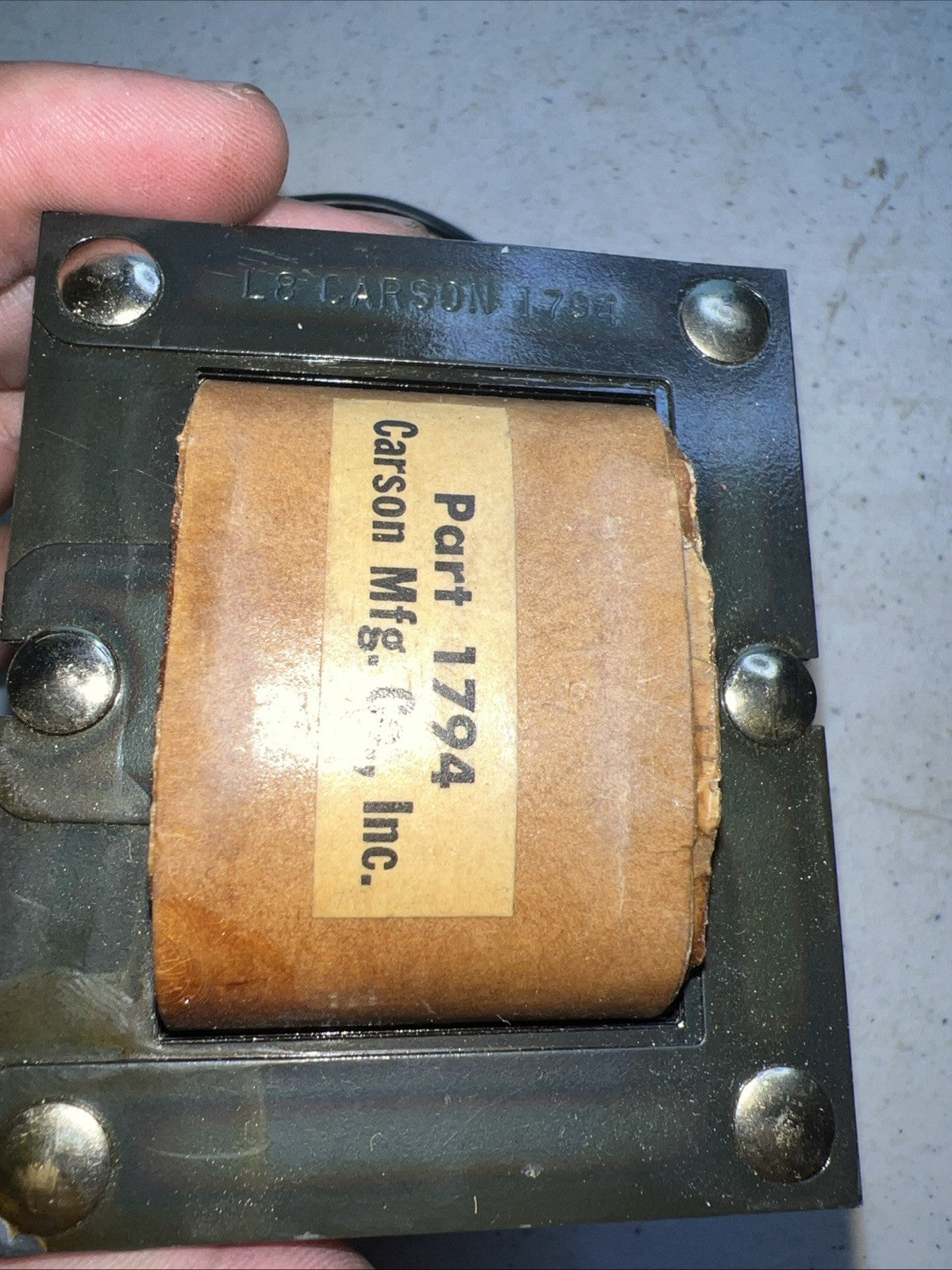 Vintage Carson Mfg Co. Transformer Part 1794 w/ Control Knob – L & Carson USA2