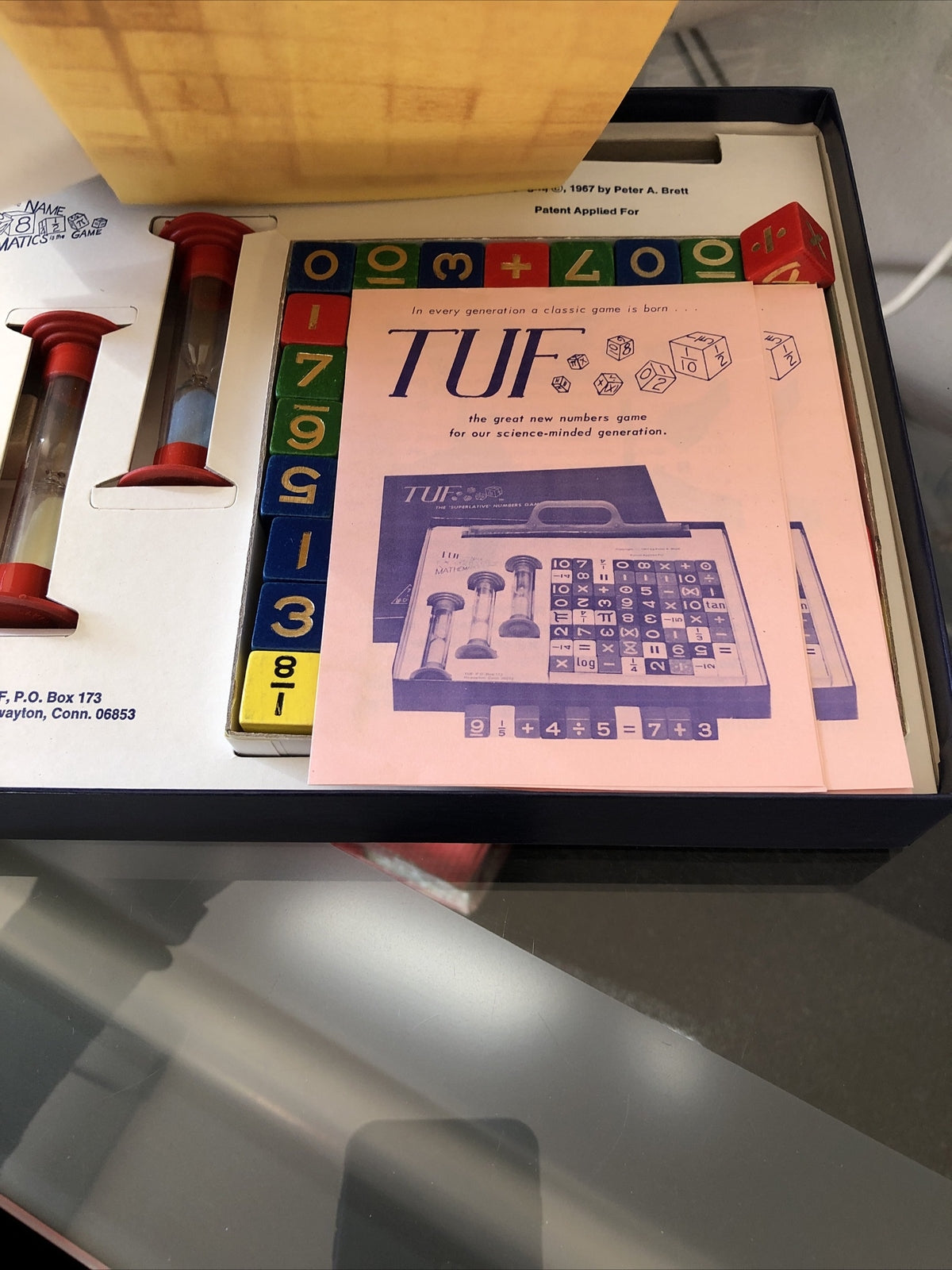 Vintage 1967 TUF The Superlative Numbers Game Wood Cubes 4